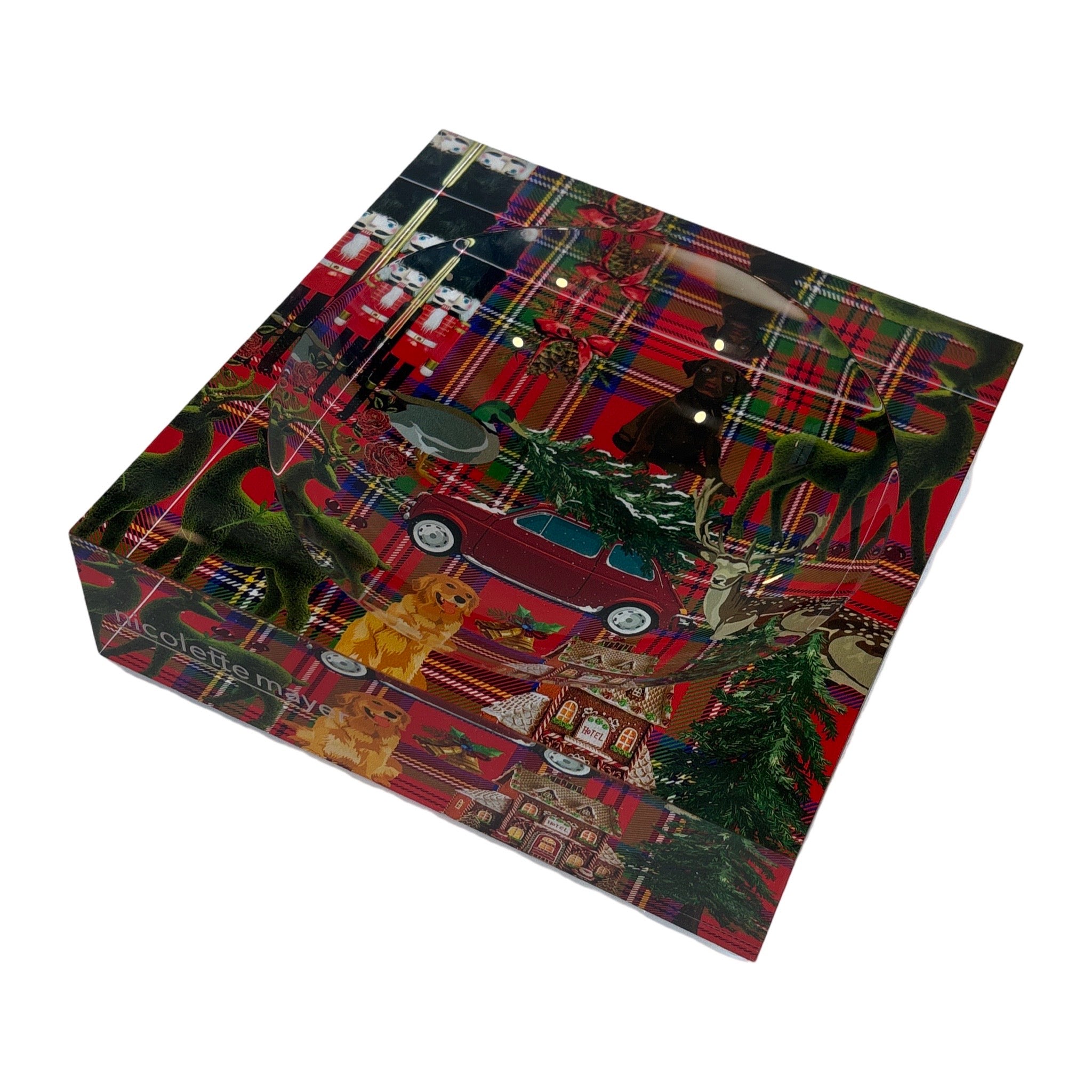 Ultimate Christmas Plaid Acrylic Candy Catchall Dish
