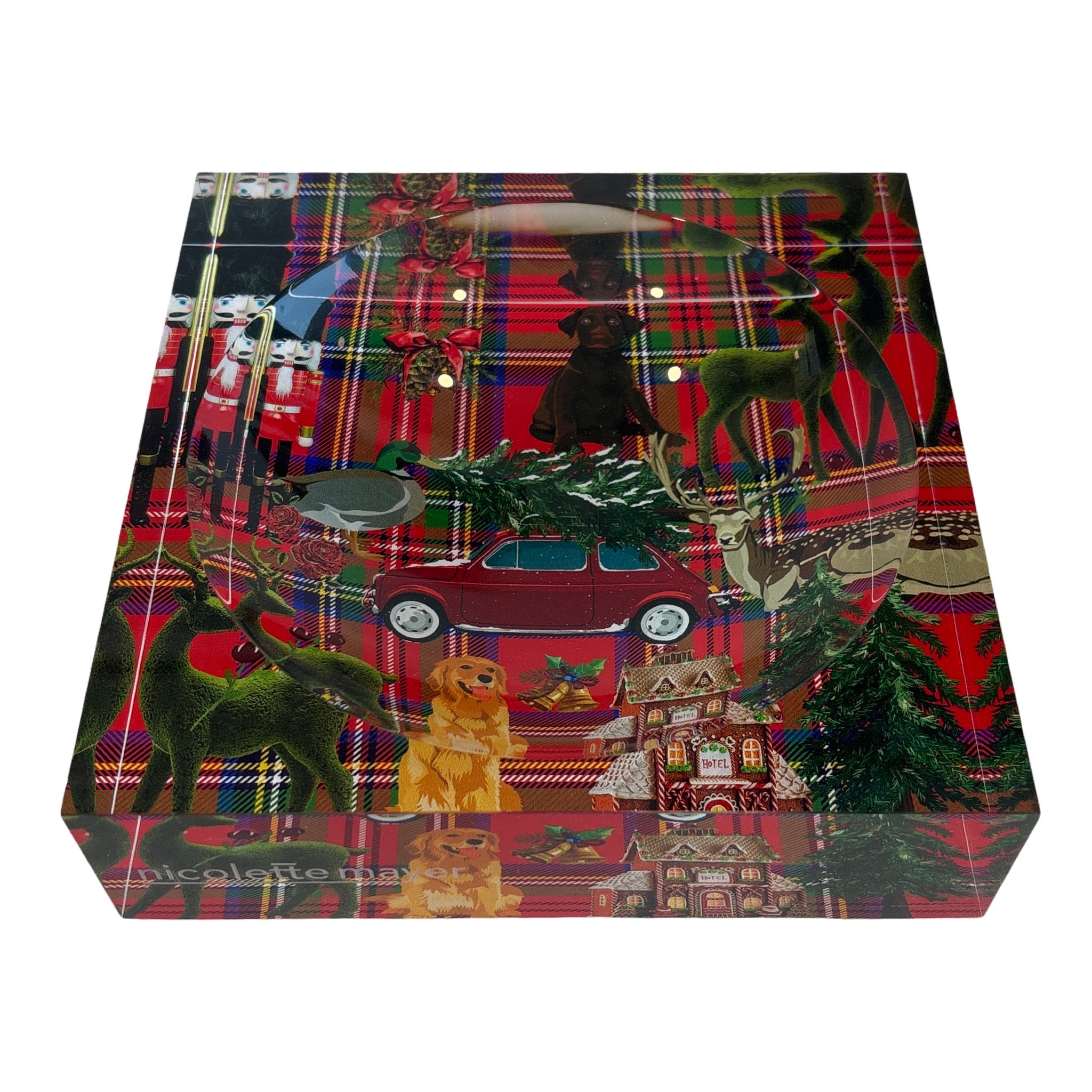 Ultimate Christmas Plaid Acrylic Candy Catchall Dish