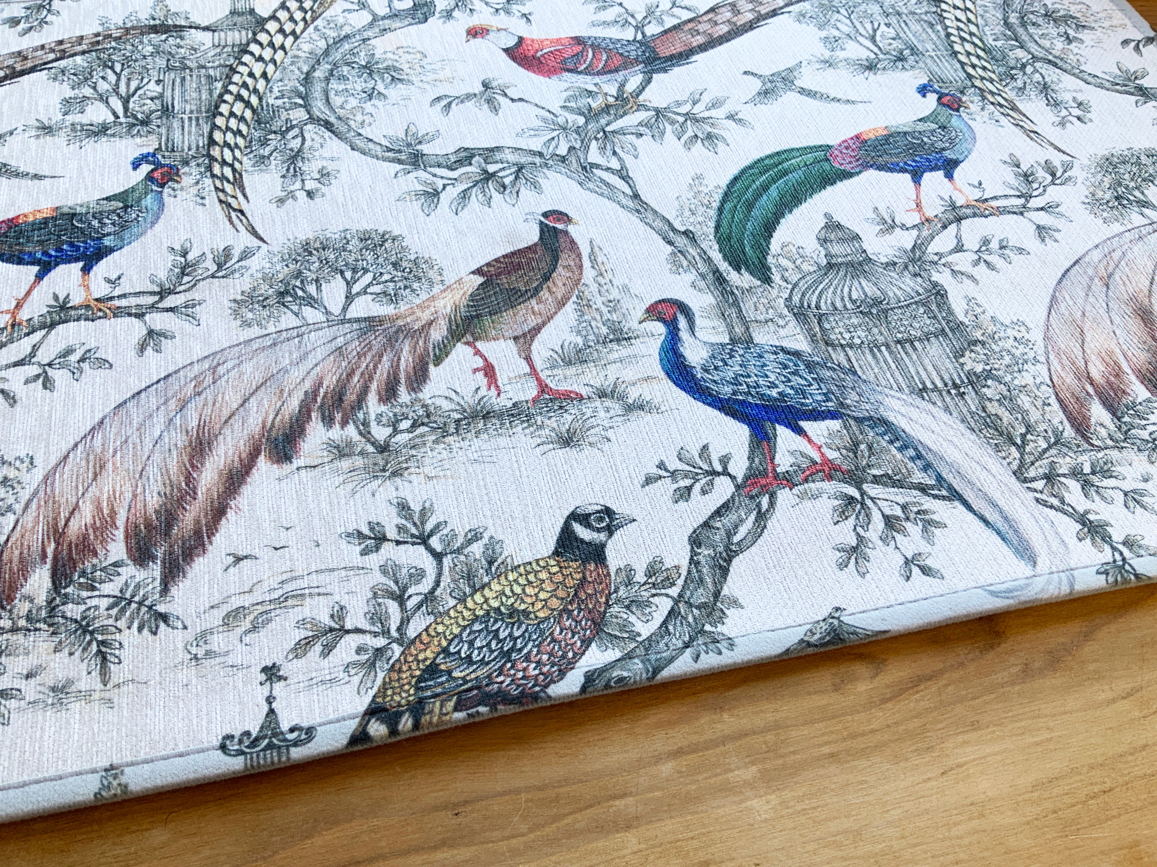 Sauvage White Microfiber Rectangle Washable Rug