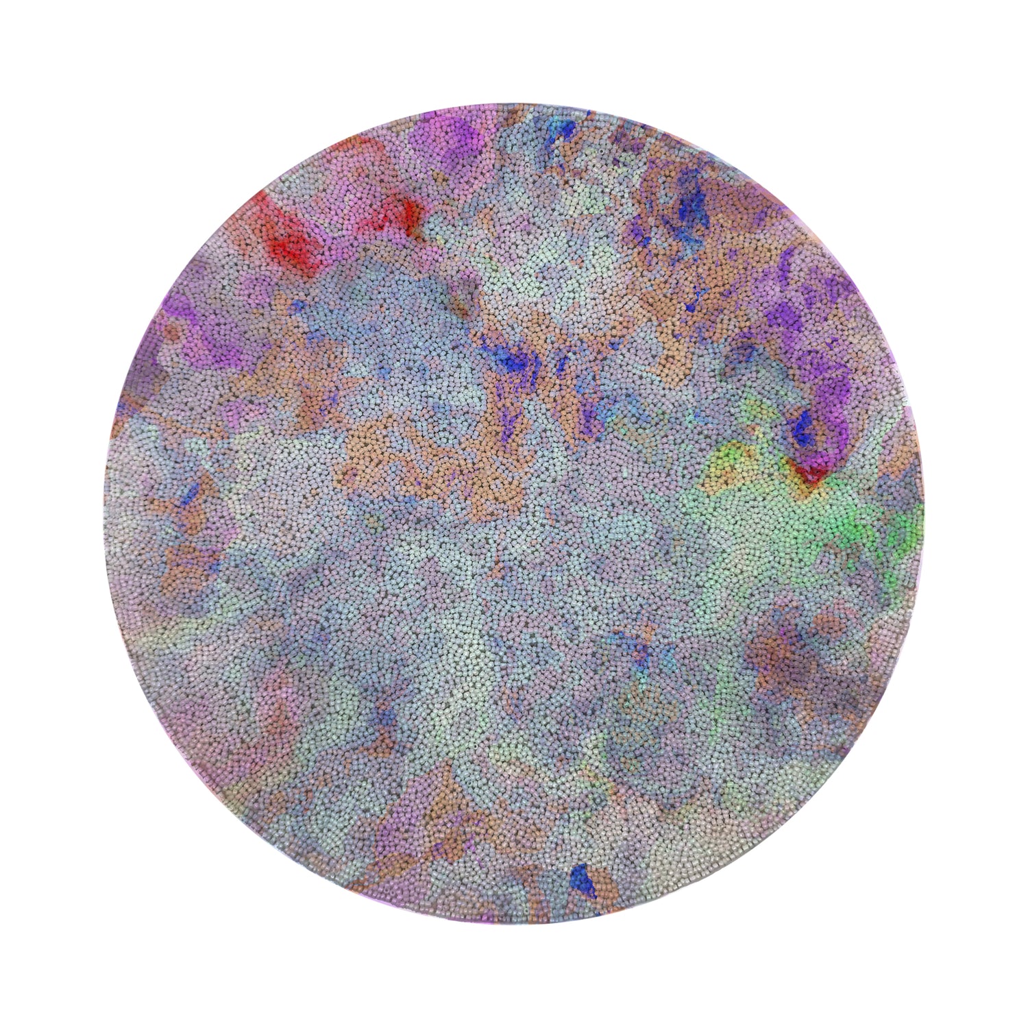 Impressionism Passiflora Round Beaded Placemat Smooth