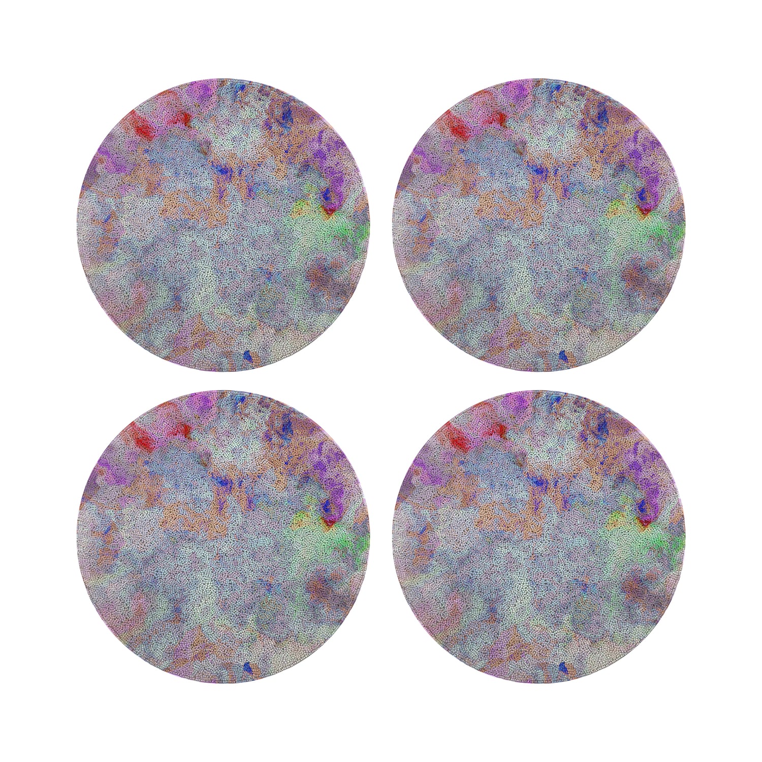 Impressionism Passiflora Round Beaded Placemat Smooth