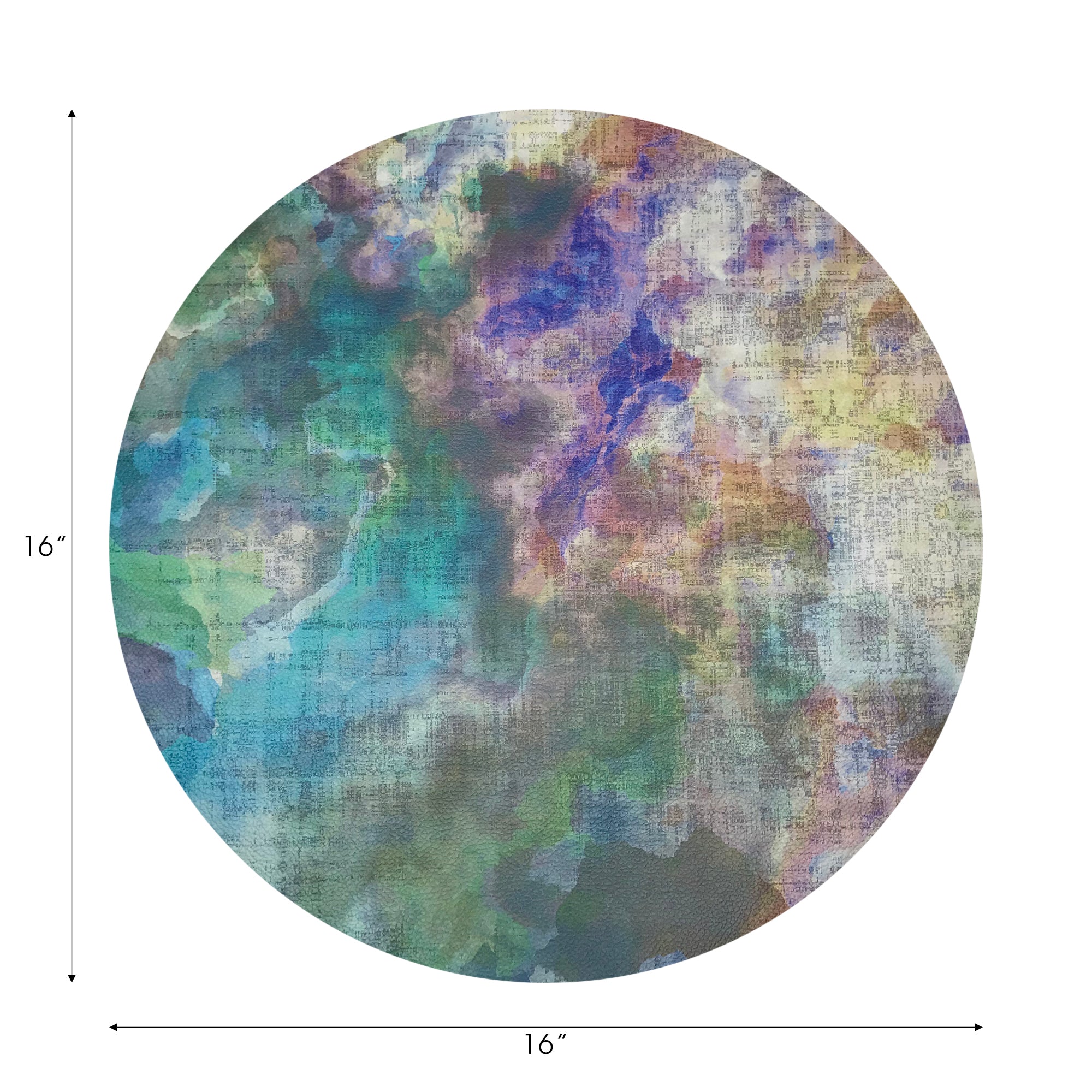Impressionism Coast Vegan Leather Round Pebble Placemat