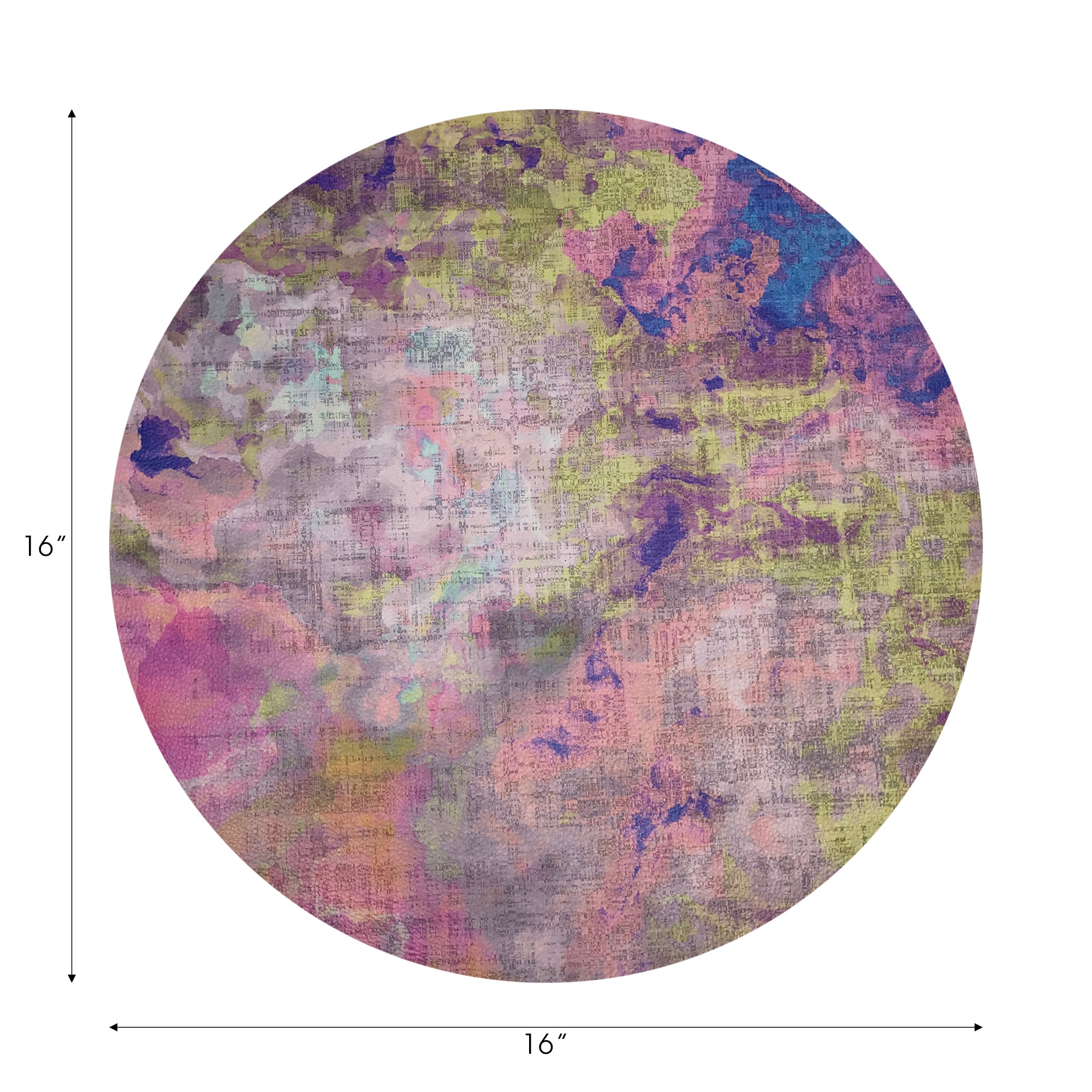 Impressionism Fressia Vegan Leather Round Pebble Placemat