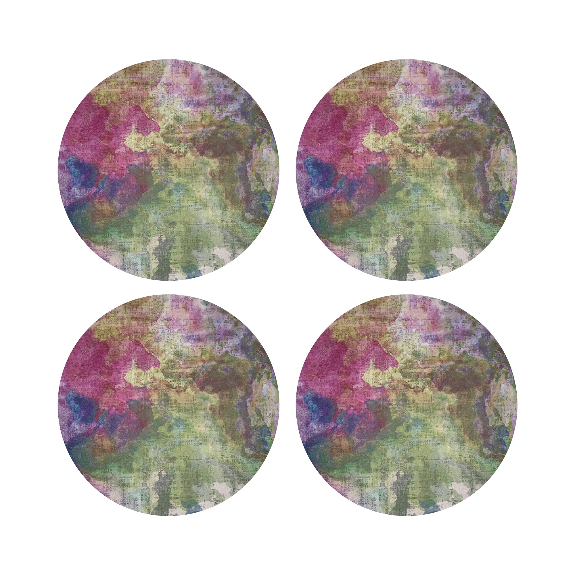 Impressionism Richesse Vegan Leather Round Pebble Placemat