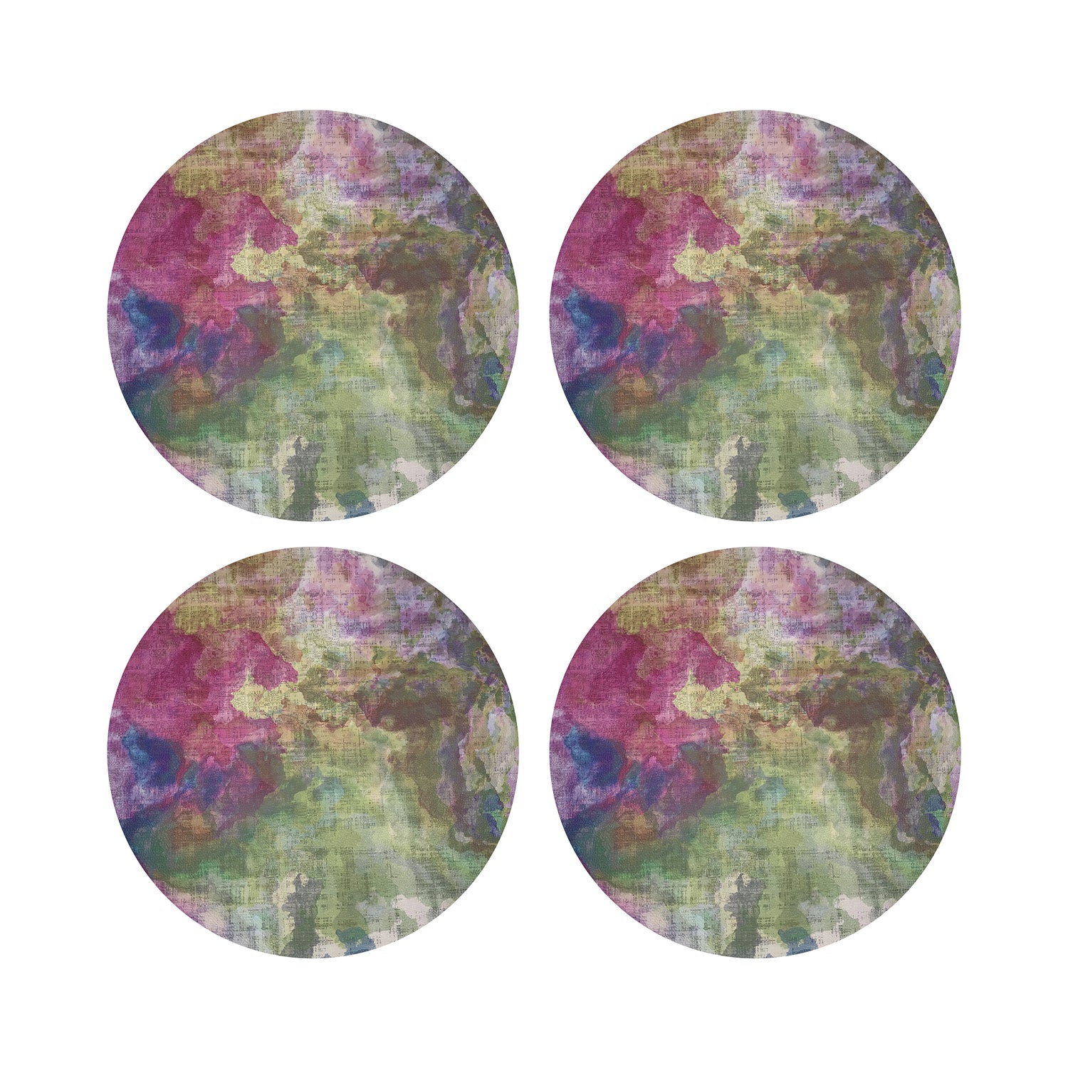 Impressionism Richesse 16" Round Pebble Placemats, Set of 4 - nicolettemayer.com
