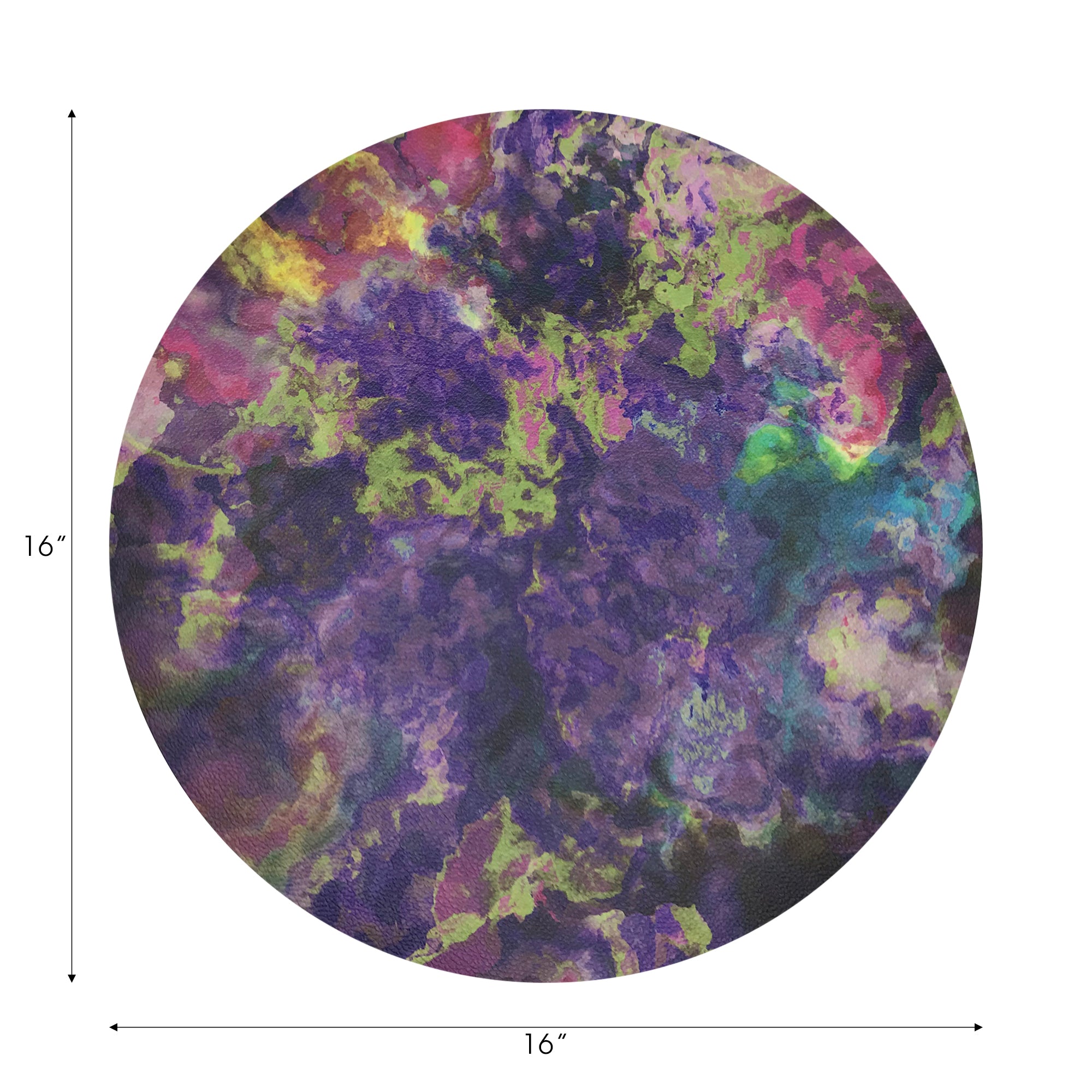 Impressionism Winter Gems Vegan Leather Round Pebble Placemat