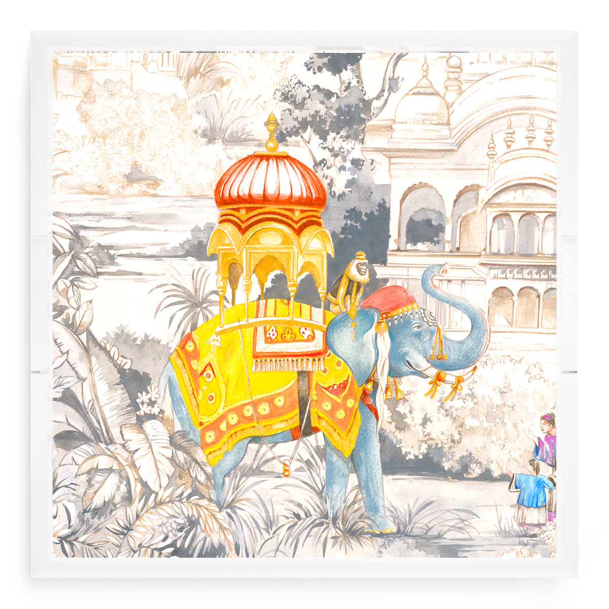 India Elephant Acrylic Decorative Tray, 18 x 18 in. by Nicolette Mayer