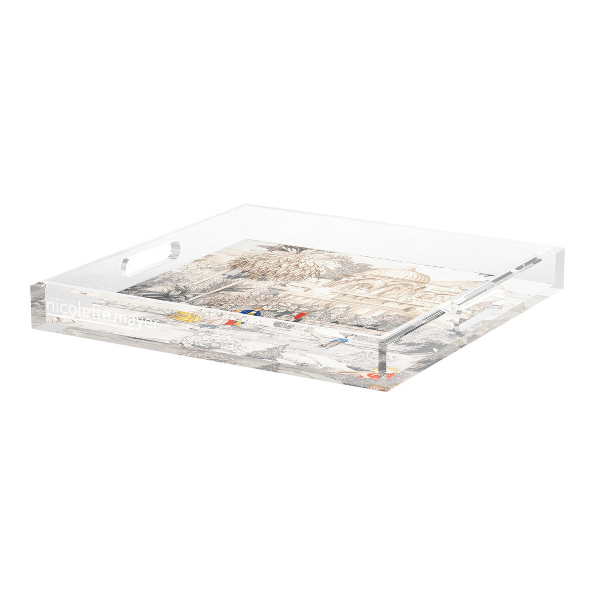 India Flute Acrylic Decorative Tray, 18 x 18 in. by Nicolette Mayer