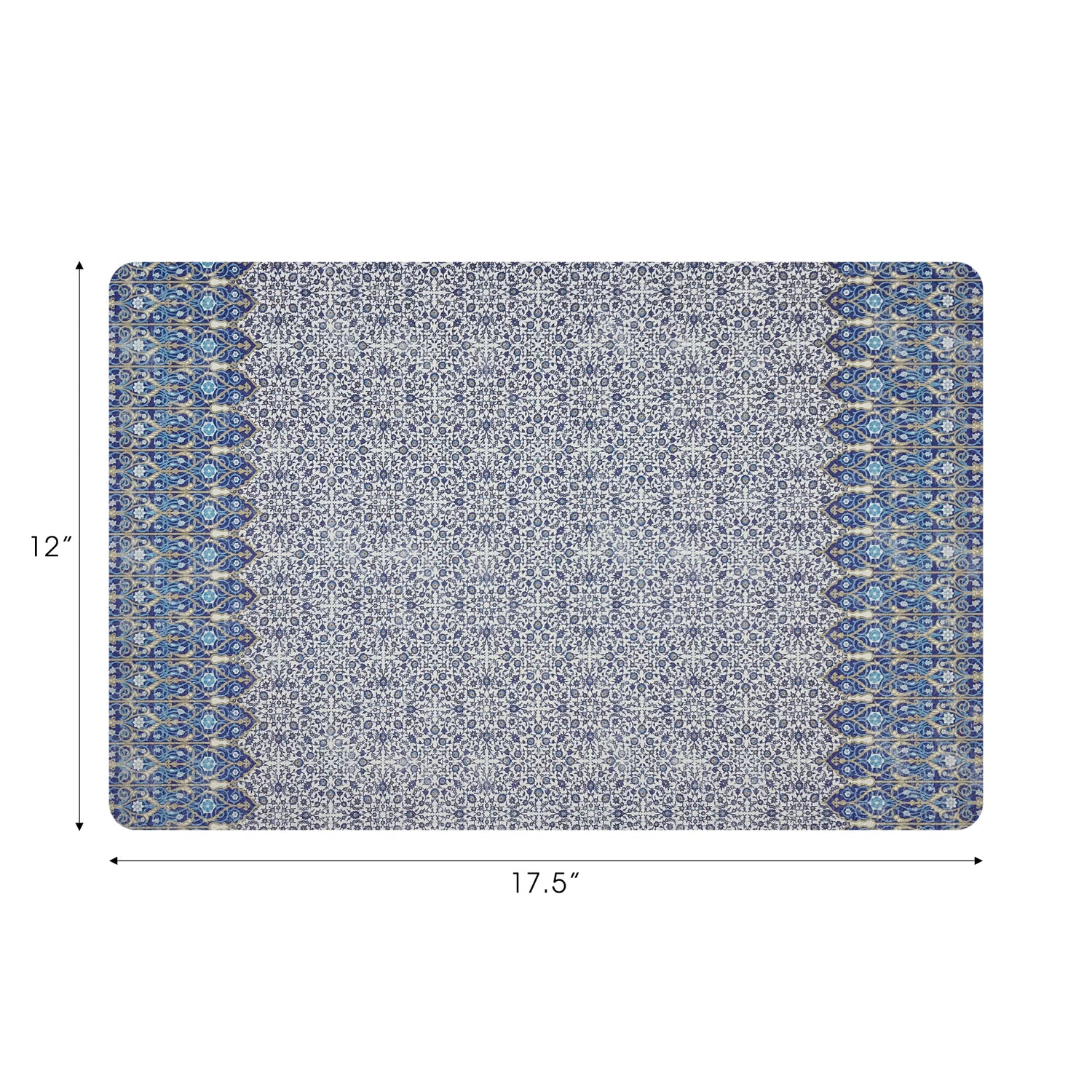 Iznik Classic 17.5" Rectangle Pebble Placemat, Set Of 4 - nicolettemayer.com