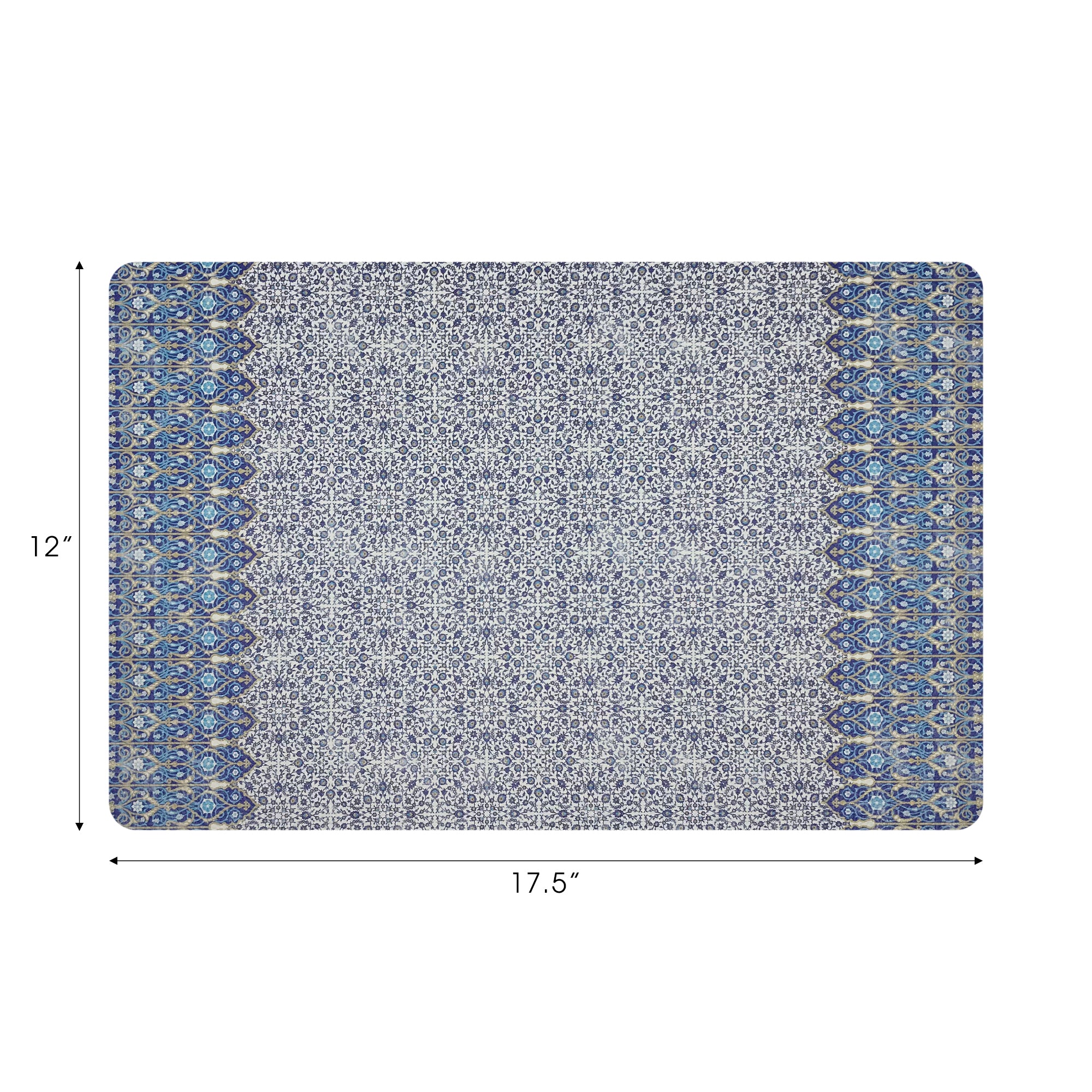 Iznik Classic 17.5" Rectangle Pebble Placemat, Set Of 4 - nicolettemayer.com