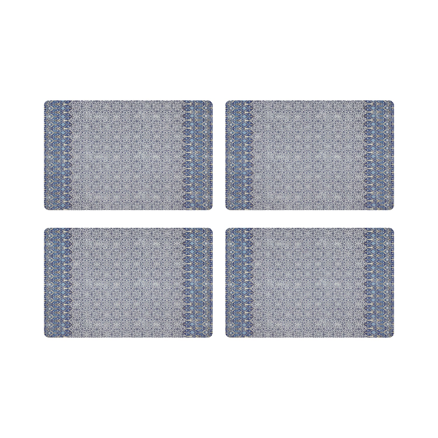 Iznik Classic 17.5" Rectangle Pebble Placemat, Set Of 4 - nicolettemayer.com