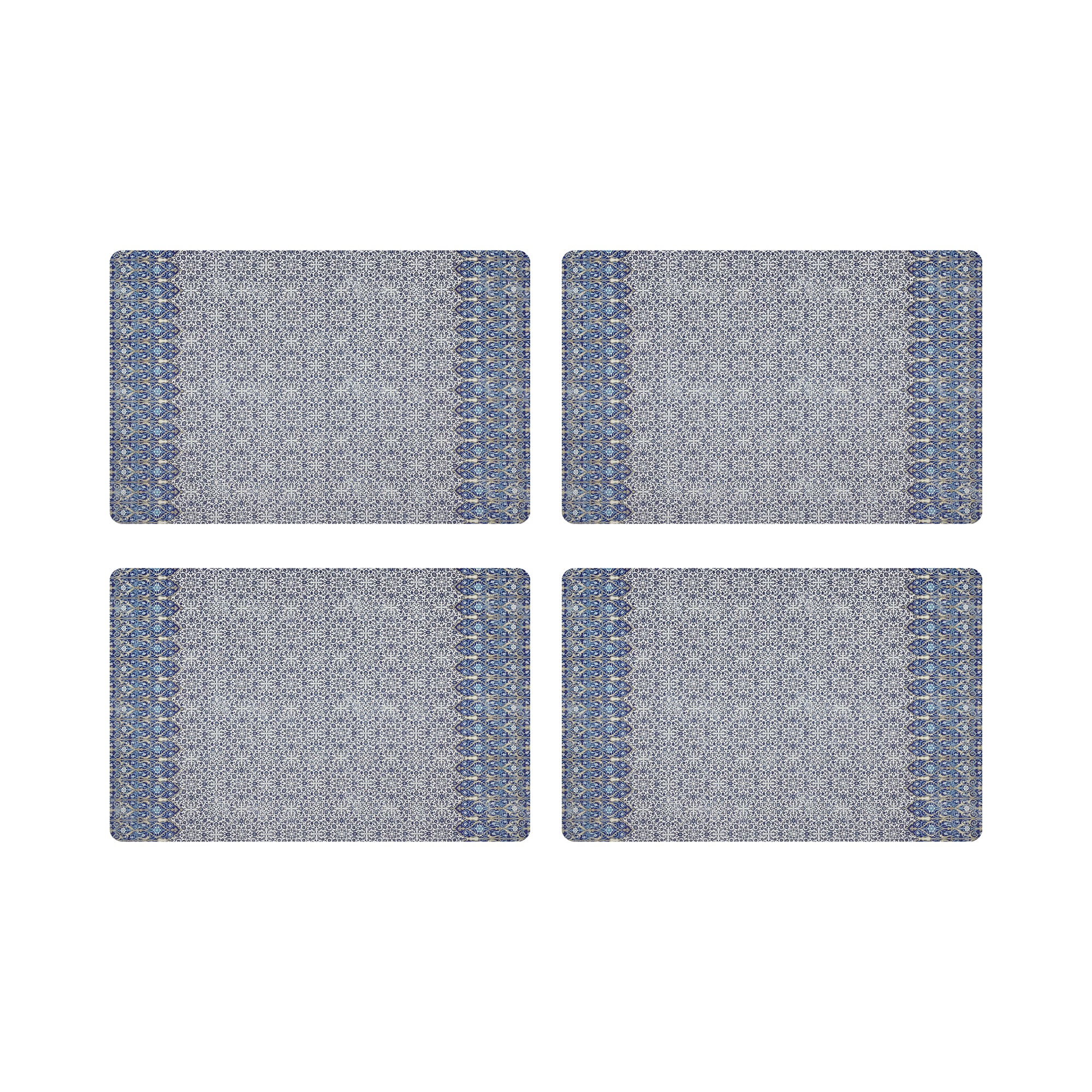 Iznik Classic 17.5" Rectangle Pebble Placemat, Set Of 4 - nicolettemayer.com