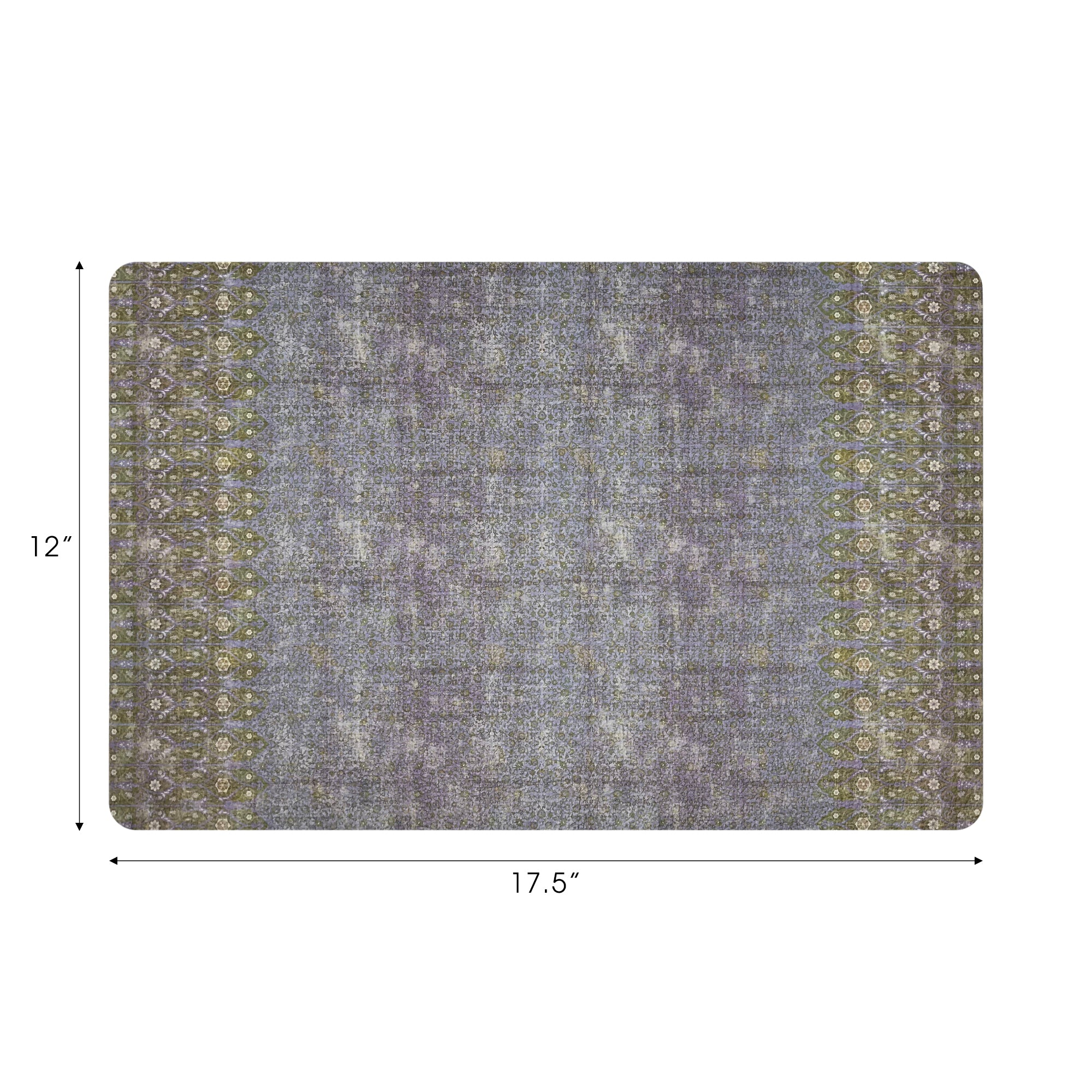 Iznik Gold Purple Vegan Leather Rectangle Pebble Placemat - nicolettemayer.com