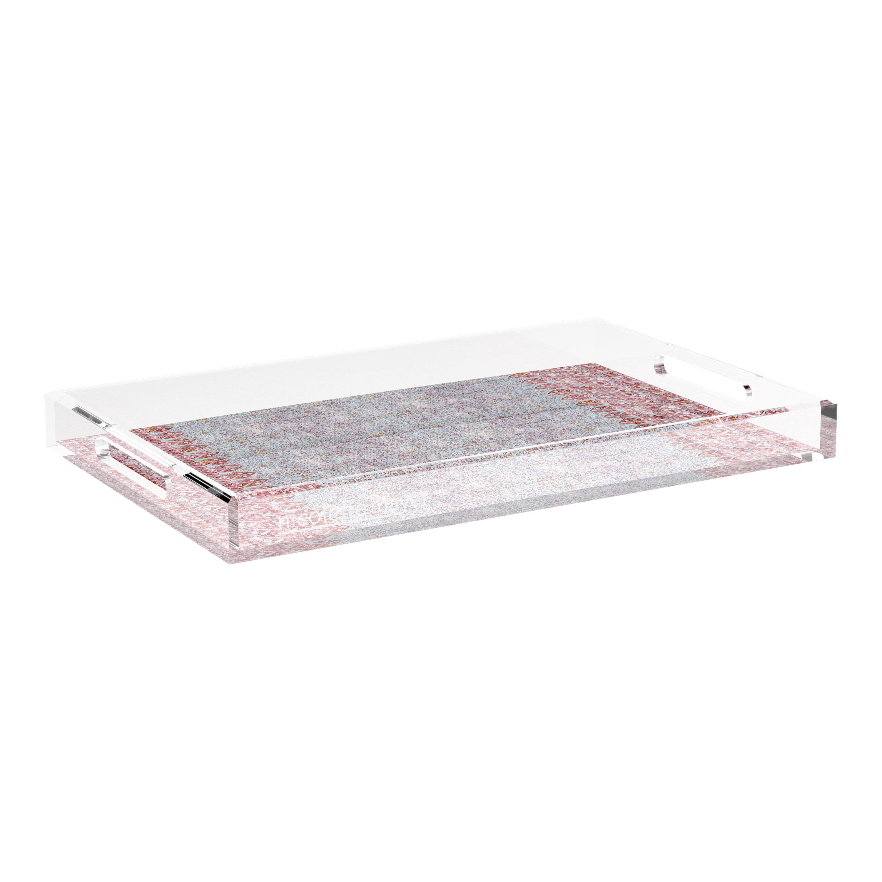 Iznik Red Turquoise 22.5X14.5 Acrylic Tray - nicolettemayer.com