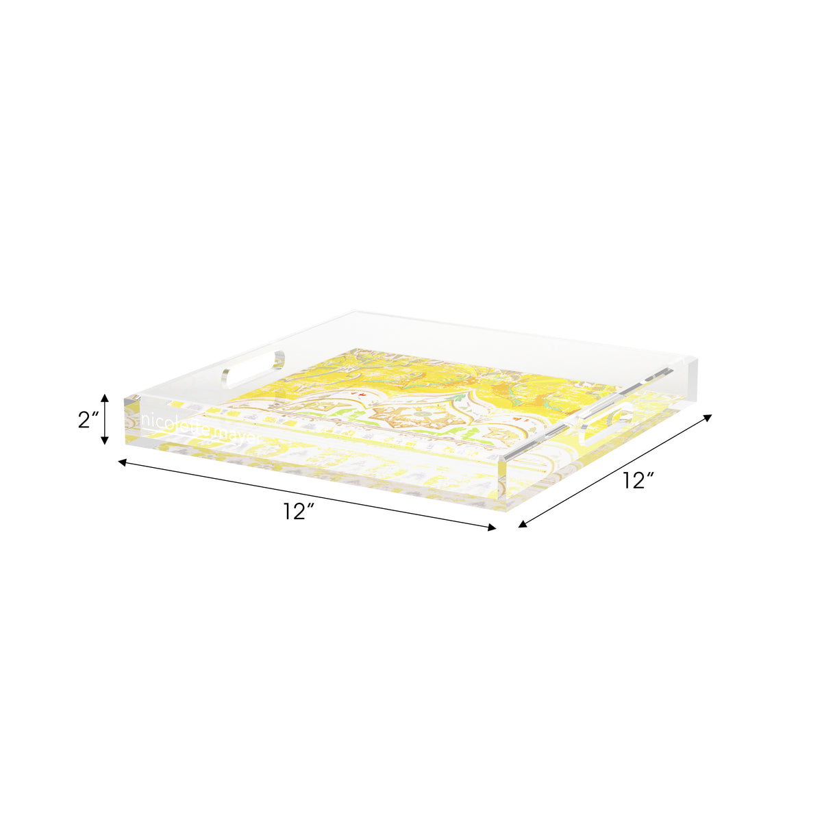 Jaipur Yellow Acrylic Decorative Tray, 12 x 12 in. by Nicolette Mayer