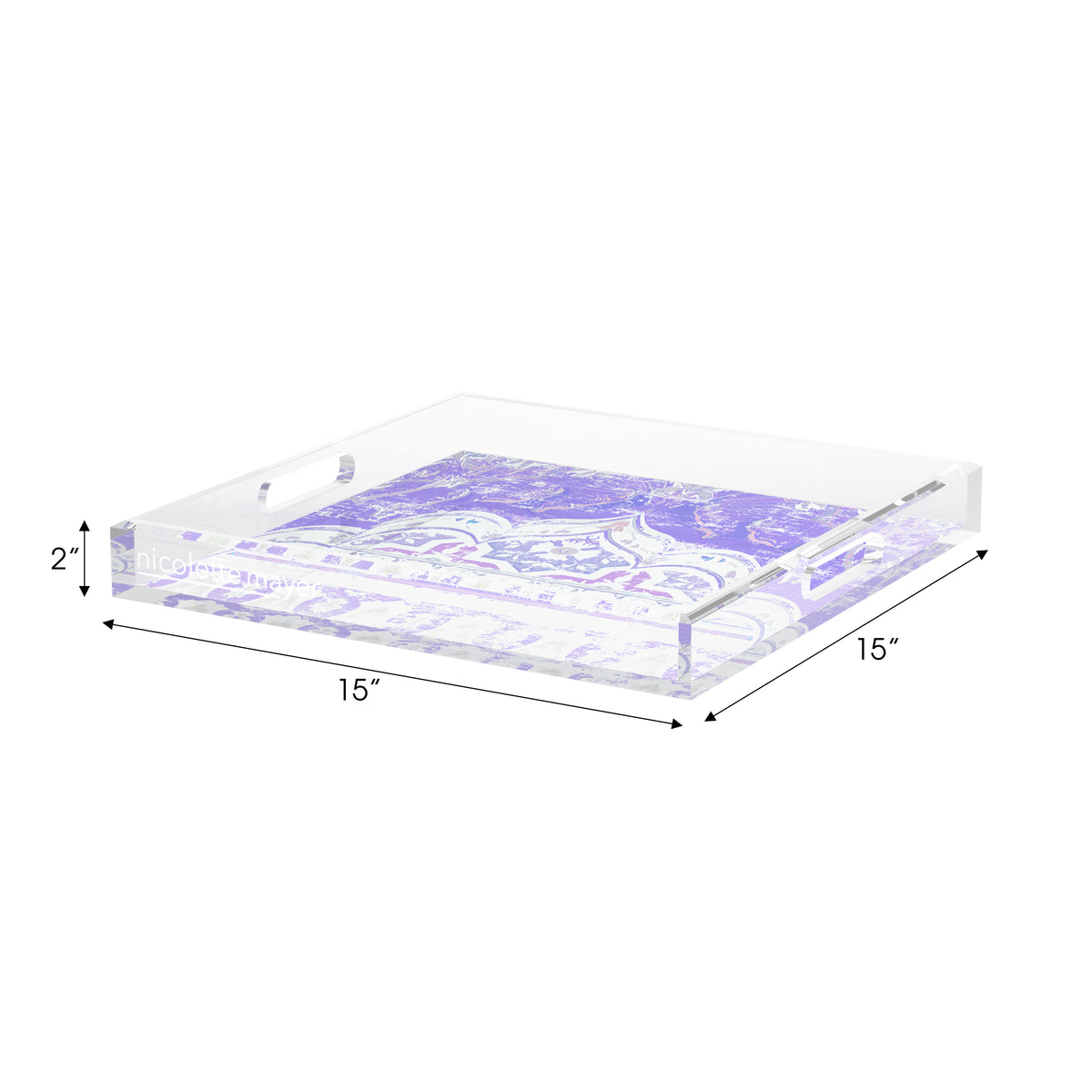 Jaipur Wisteria Acrylic Decorative Tray, 15 x 15 in. by Nicolette Mayer