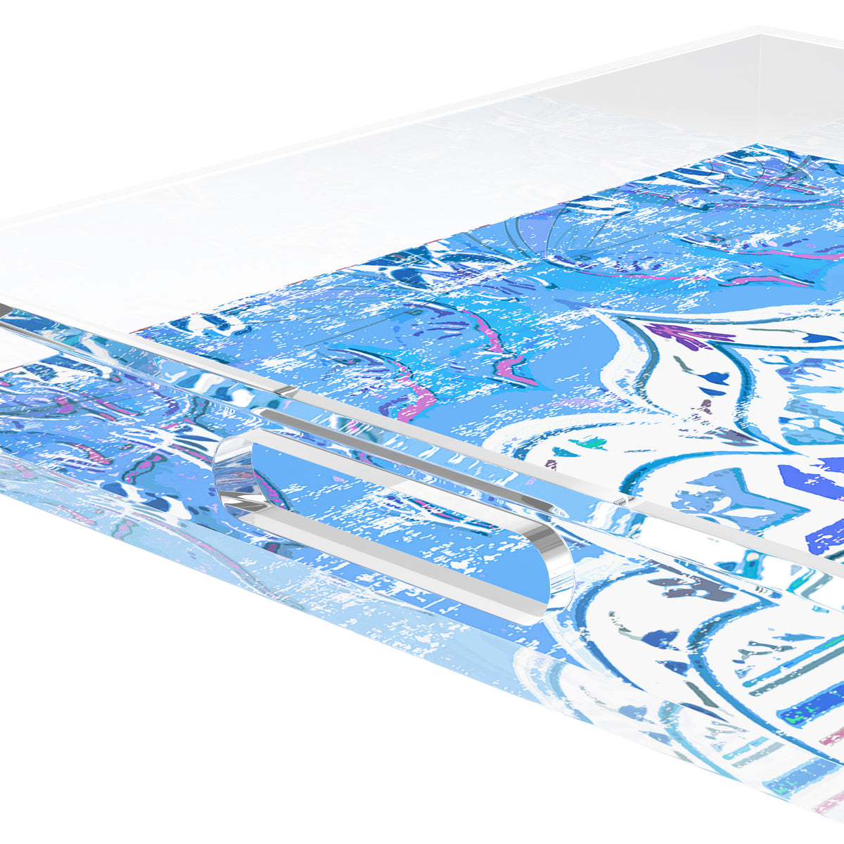 Jaipur Blue Acrylic Decorative Tray, 15 x 15 in. by Nicolette Mayer