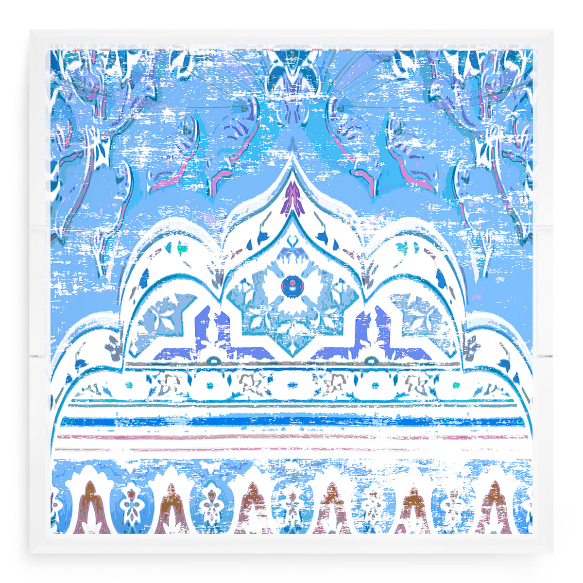 Jaipur Blue Acrylic Decorative Tray, 18 x 18 in. by Nicolette Mayer