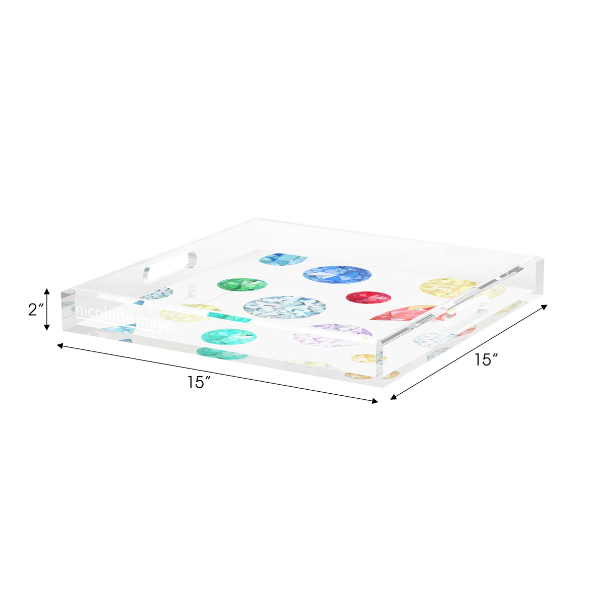 Jewel White Acrylic Decorative Tray, 15 x 15 in. by Nicolette Mayer