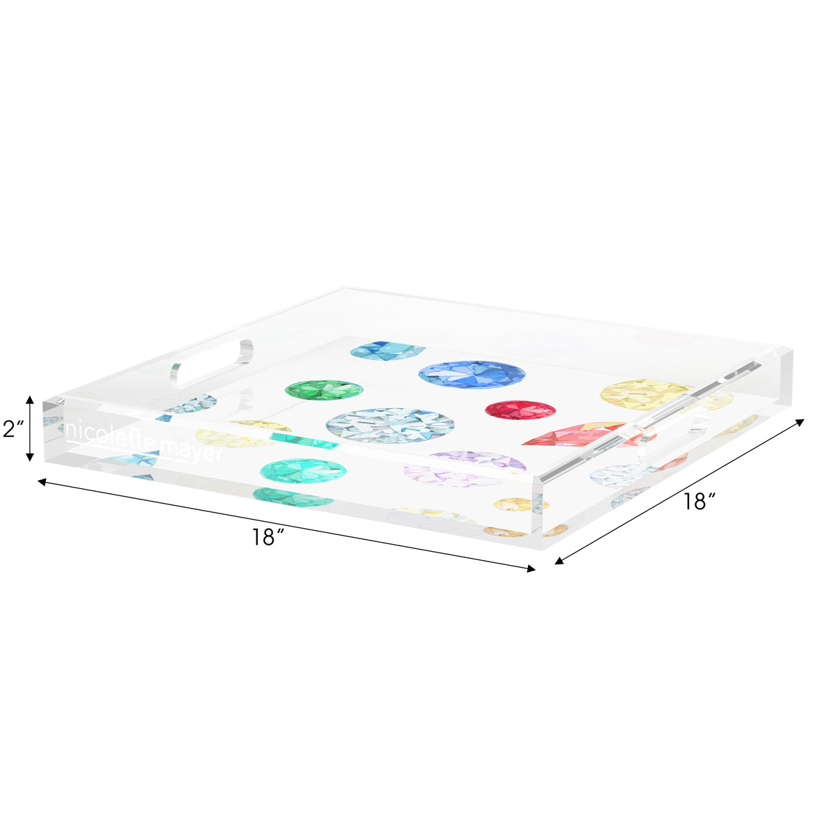 Jewel White Acrylic Decorative Tray, 18 x 18 in. by Nicolette Mayer