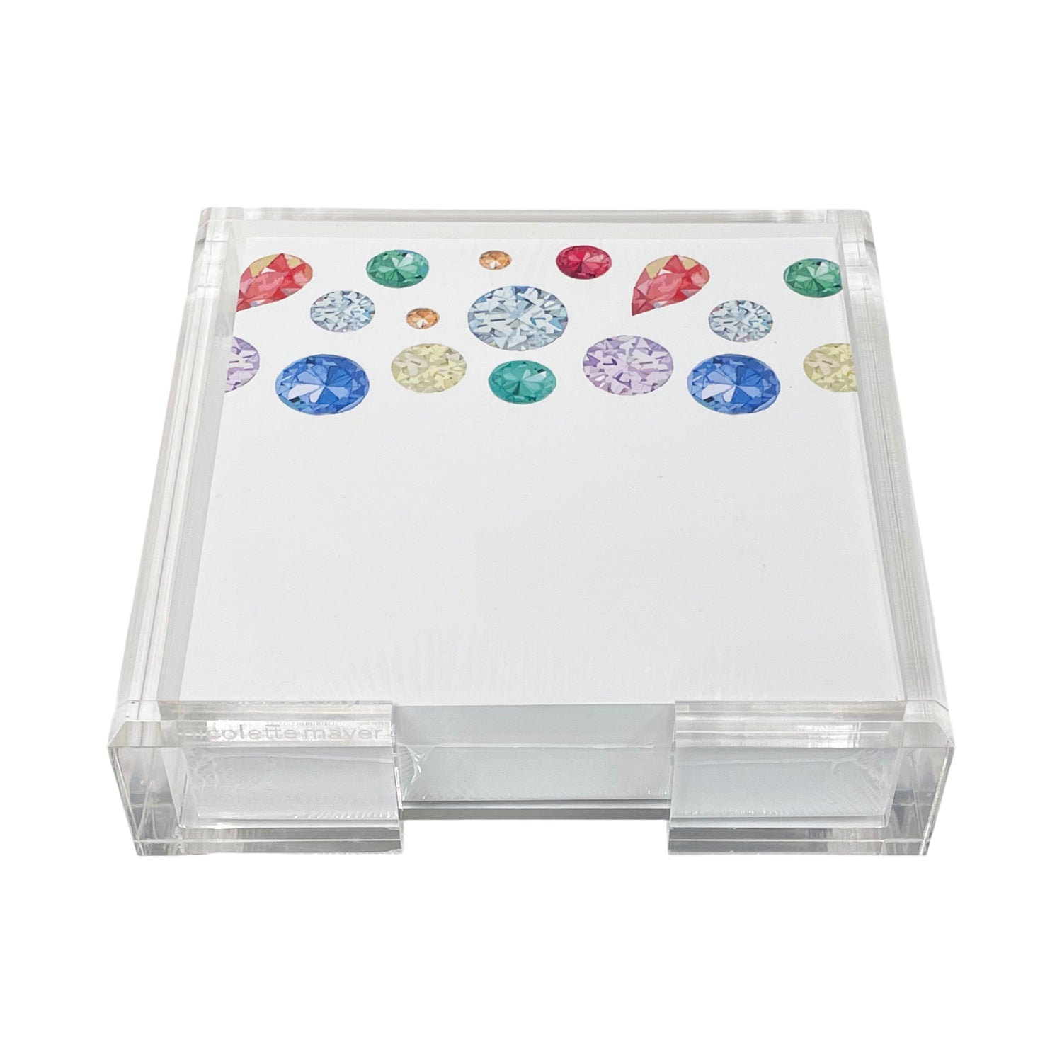 Jewel White Note Cards With Acrylic Holder