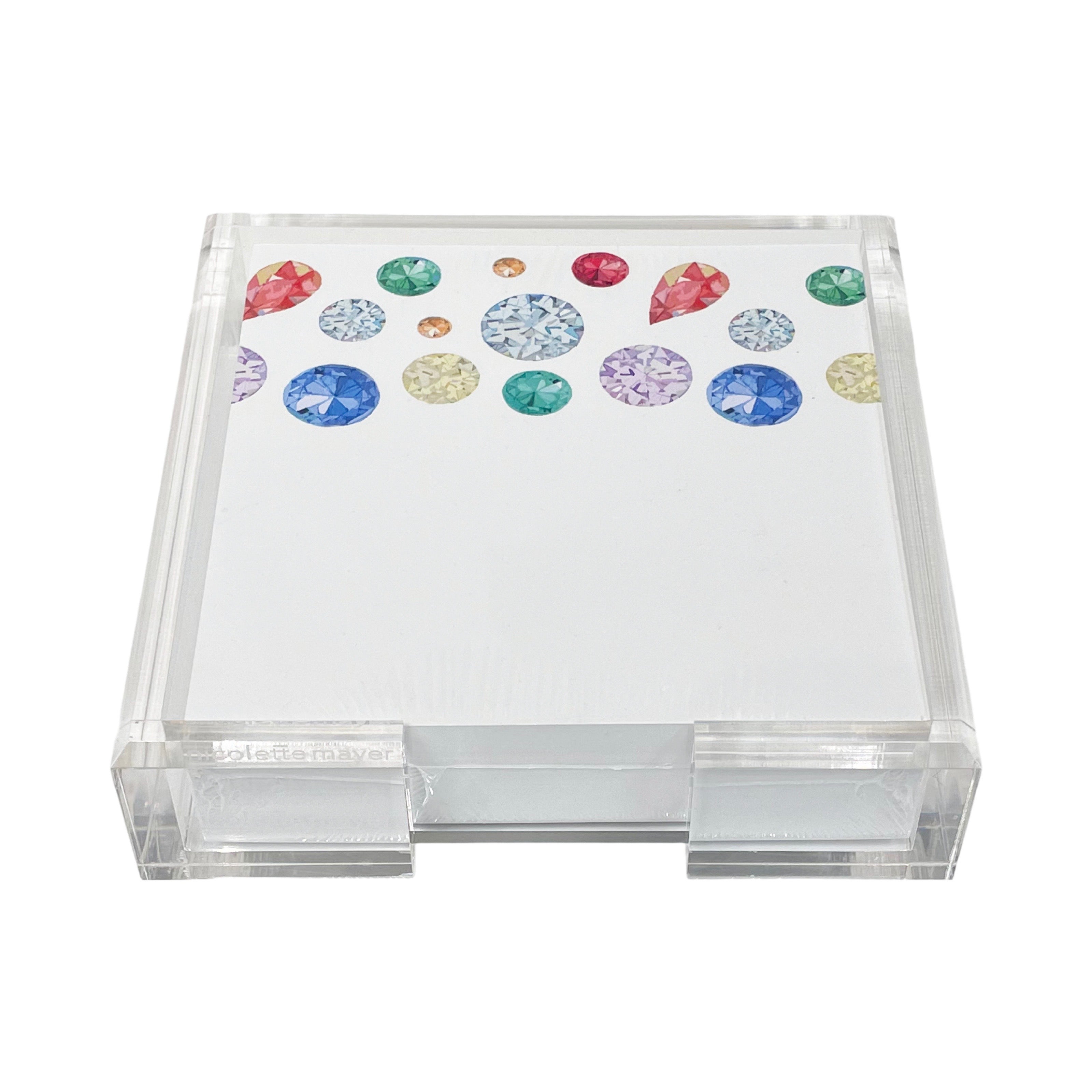 Jewel White Note Cards With Acrylic Holder