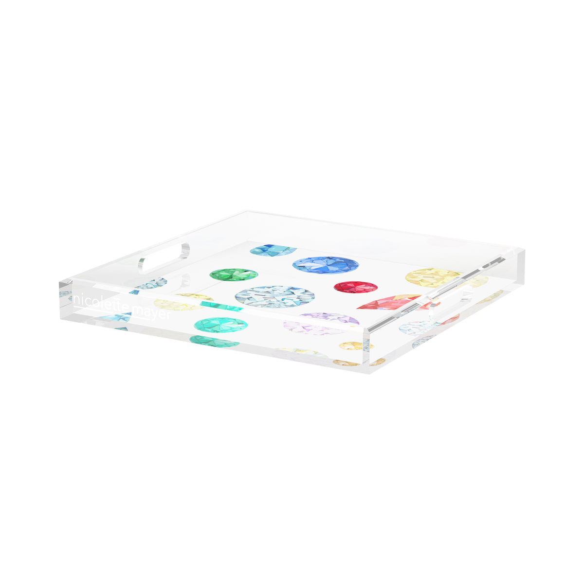 Jewel White Acrylic Decorative Tray, 15 x 15 in. by Nicolette Mayer