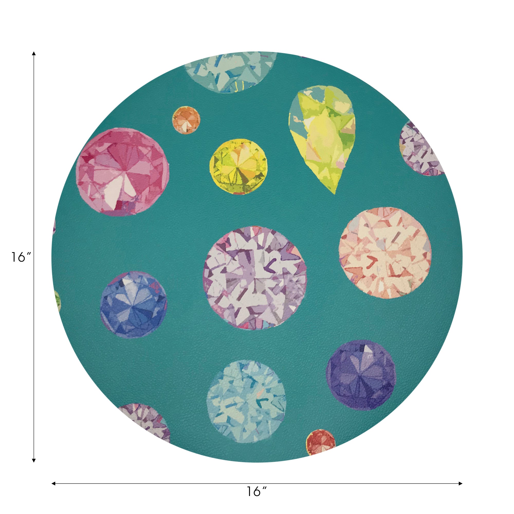Jewel Cyan 16" Round Pebble Placemats, Set of 4 - nicolettemayer.com