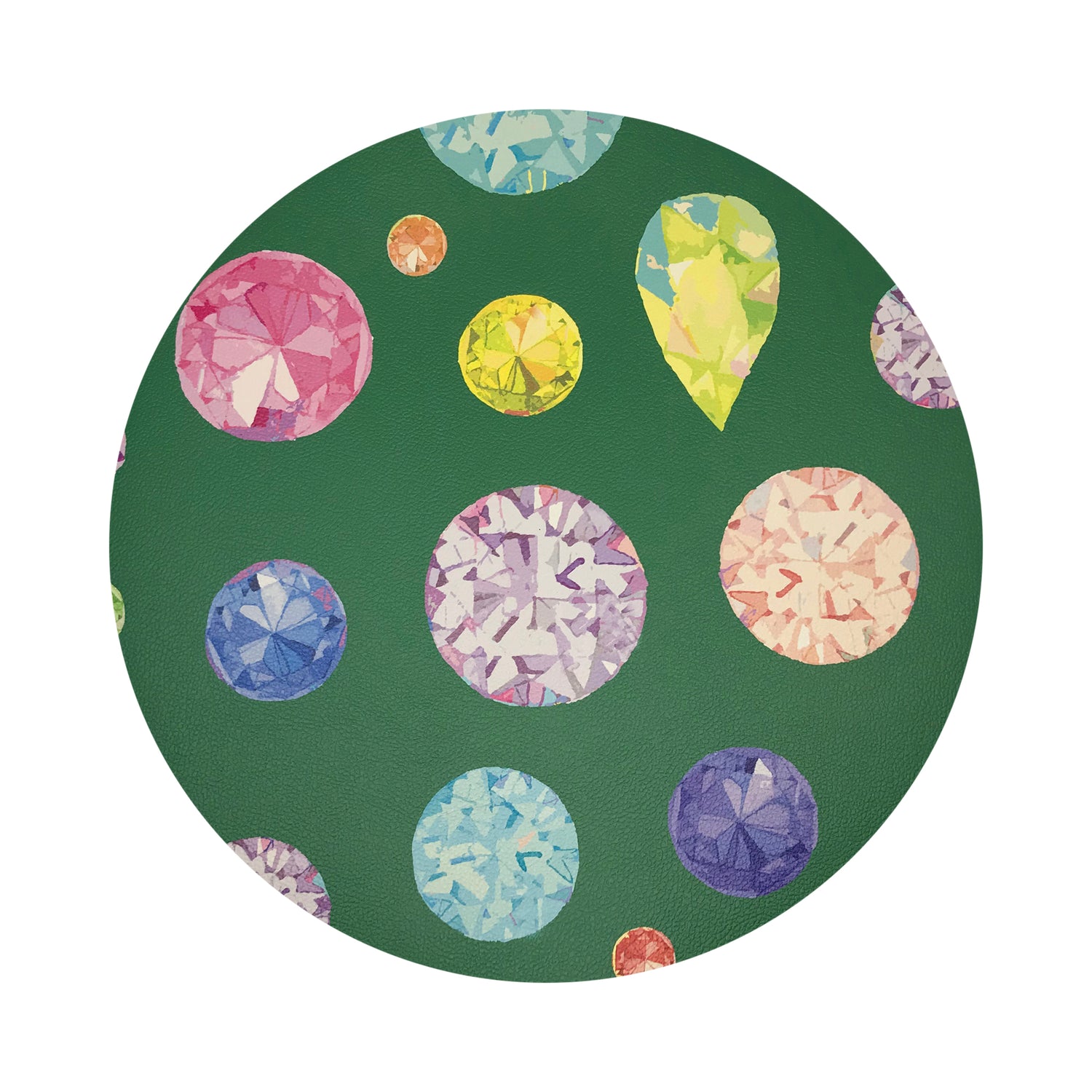Jewel Green 16" Round Pebble Placemats, Set of 4 - nicolettemayer.com