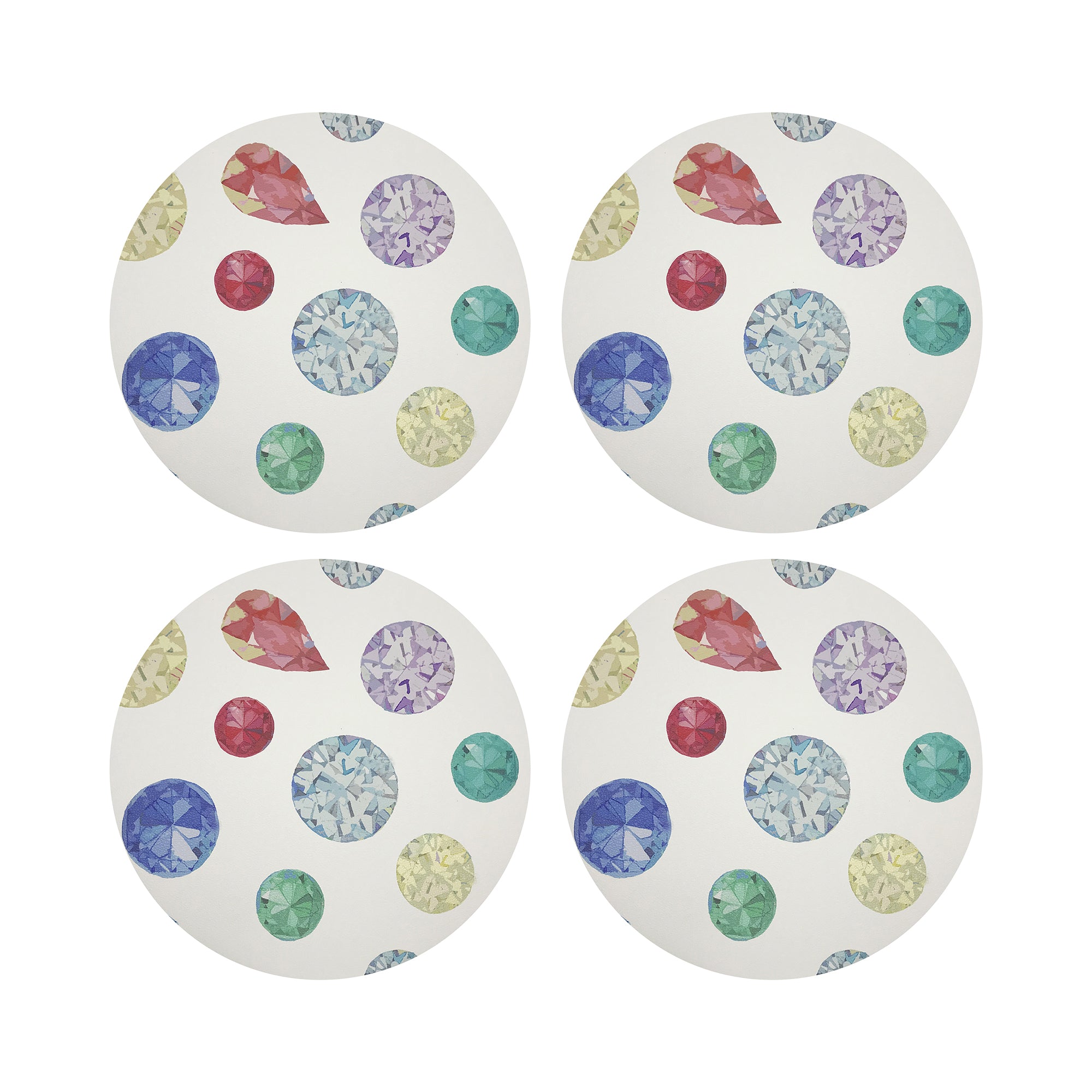 Jewel White 16" Round Pebble Placemats, Set of 4 - nicolettemayer.com