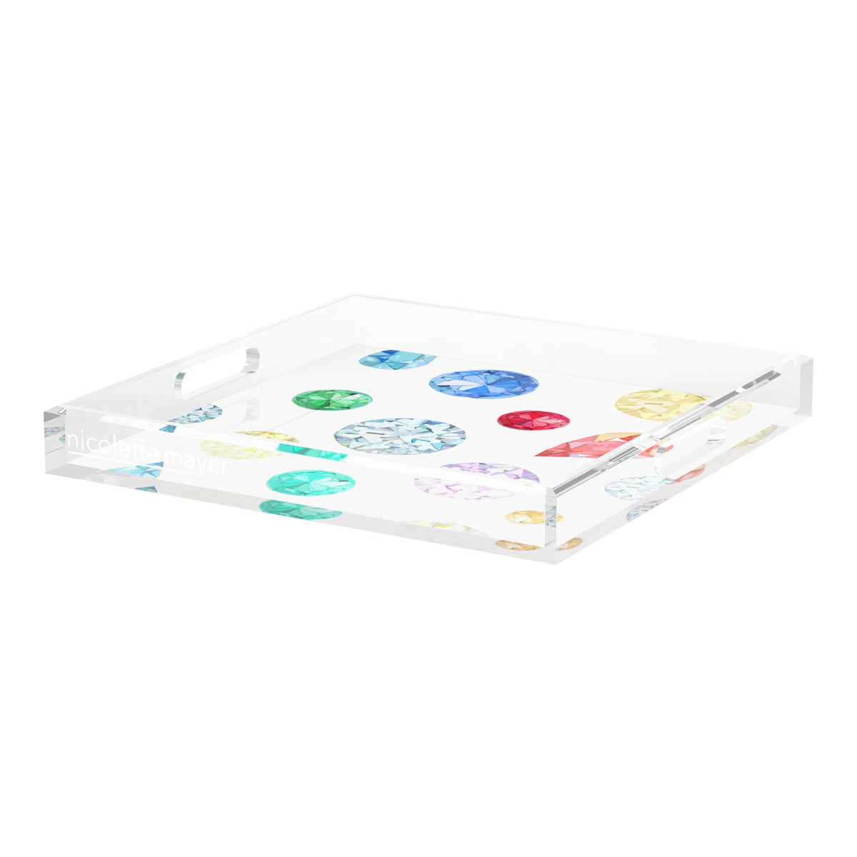 Jewel White Acrylic Decorative Tray, 18 x 18 in. by Nicolette Mayer