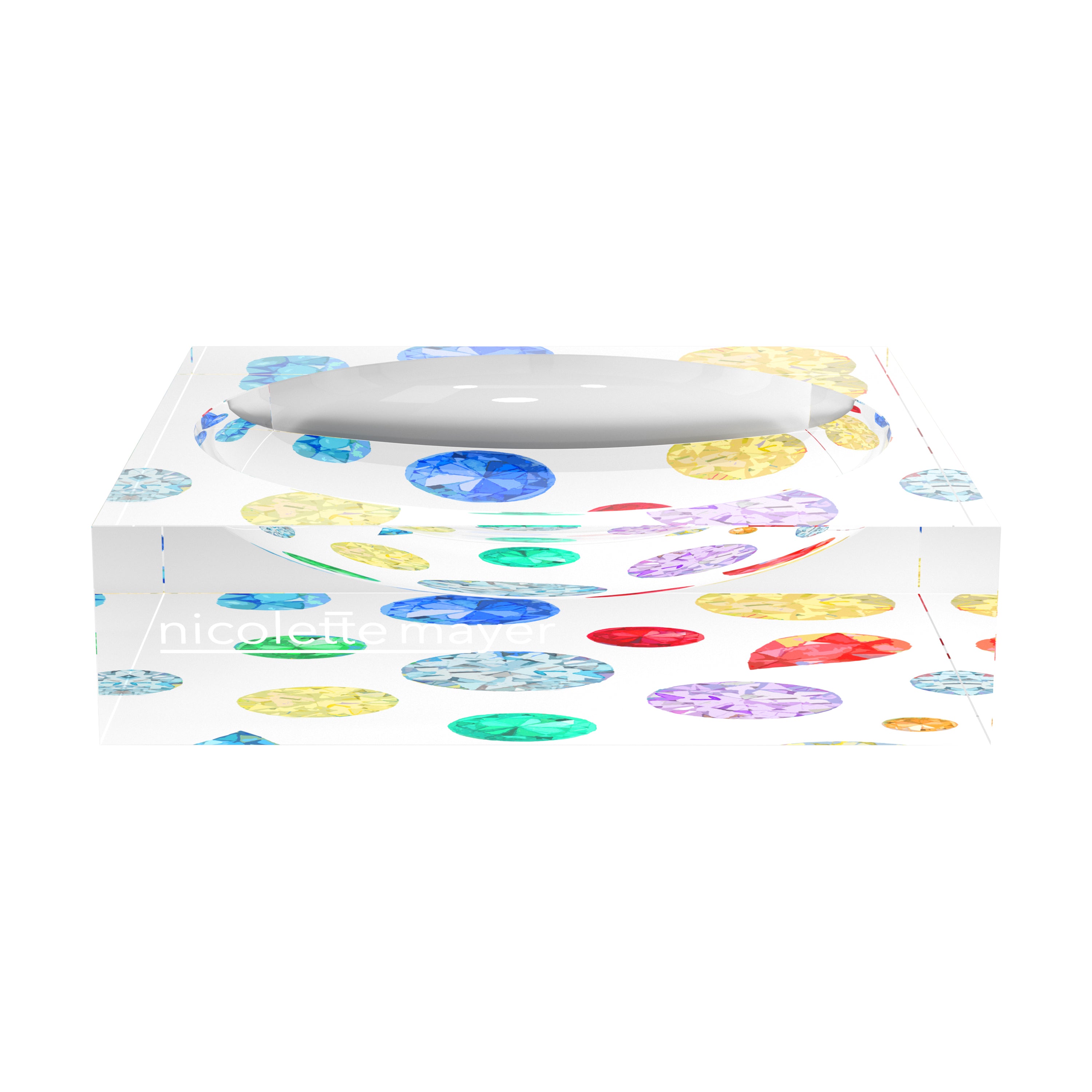 Jewel White Acrylic Candy Catchall Dish