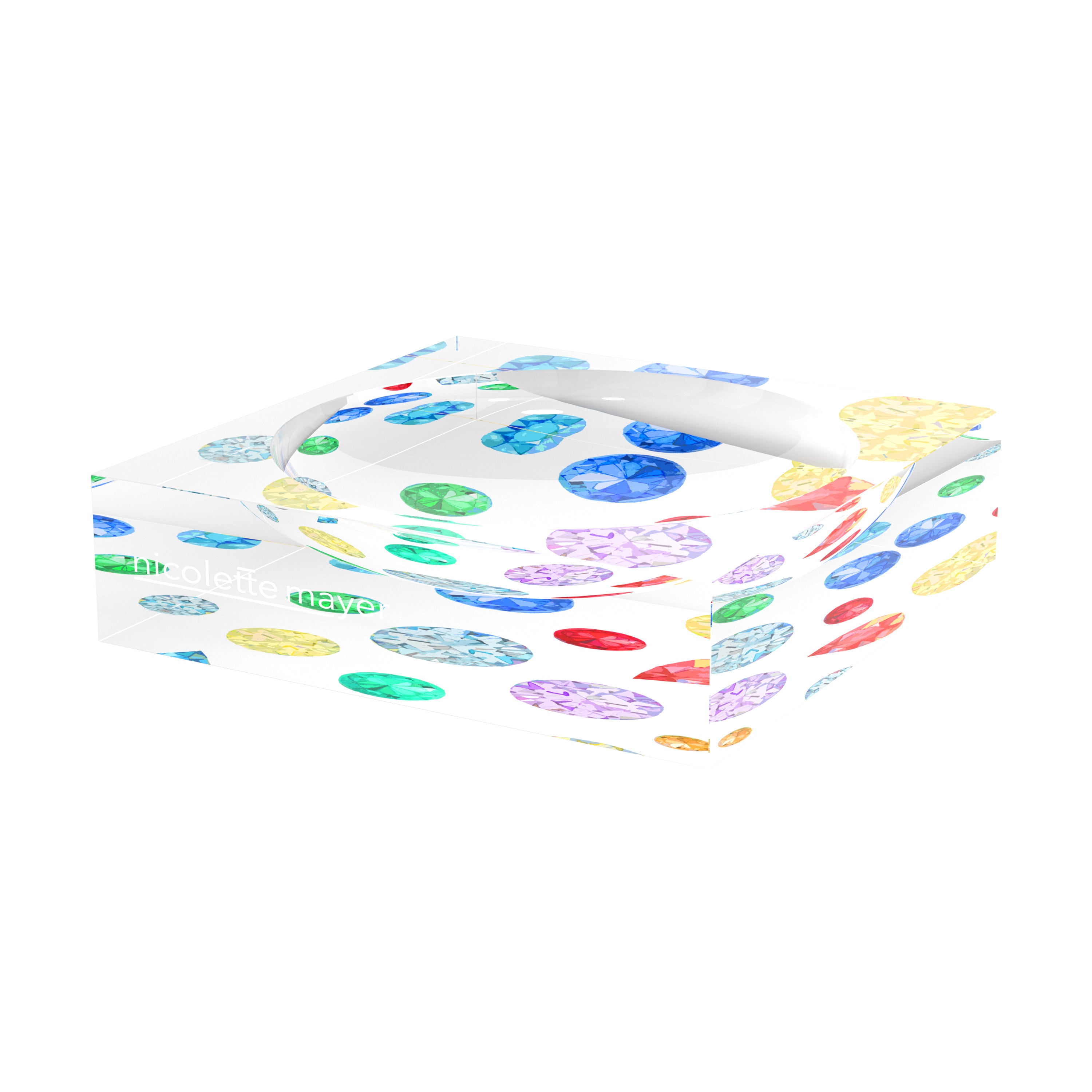 Jewel White Acrylic Candy Catchall Dish