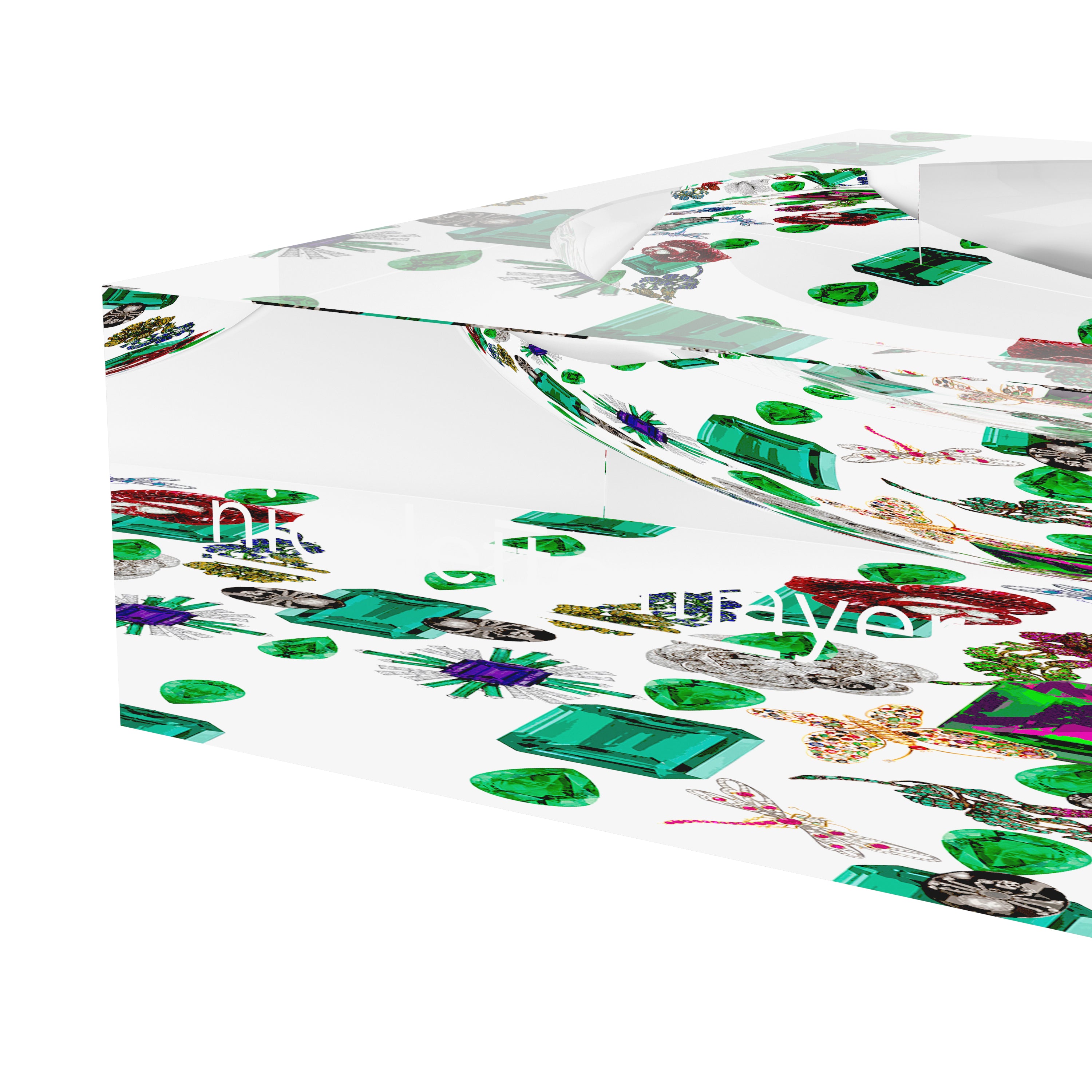 Jewel Box Emeralds White Acrylic Candy Catchall Dish