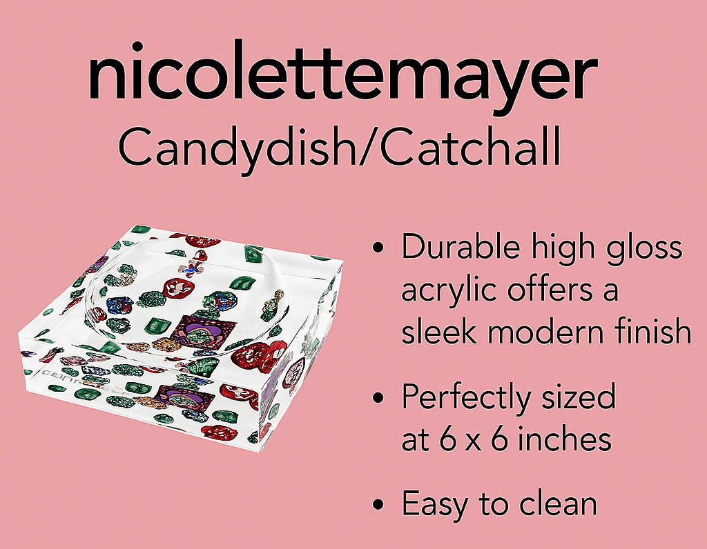 Jewel Box Emeralds White Acrylic Candy Catchall Dish - nicolettemayer.com