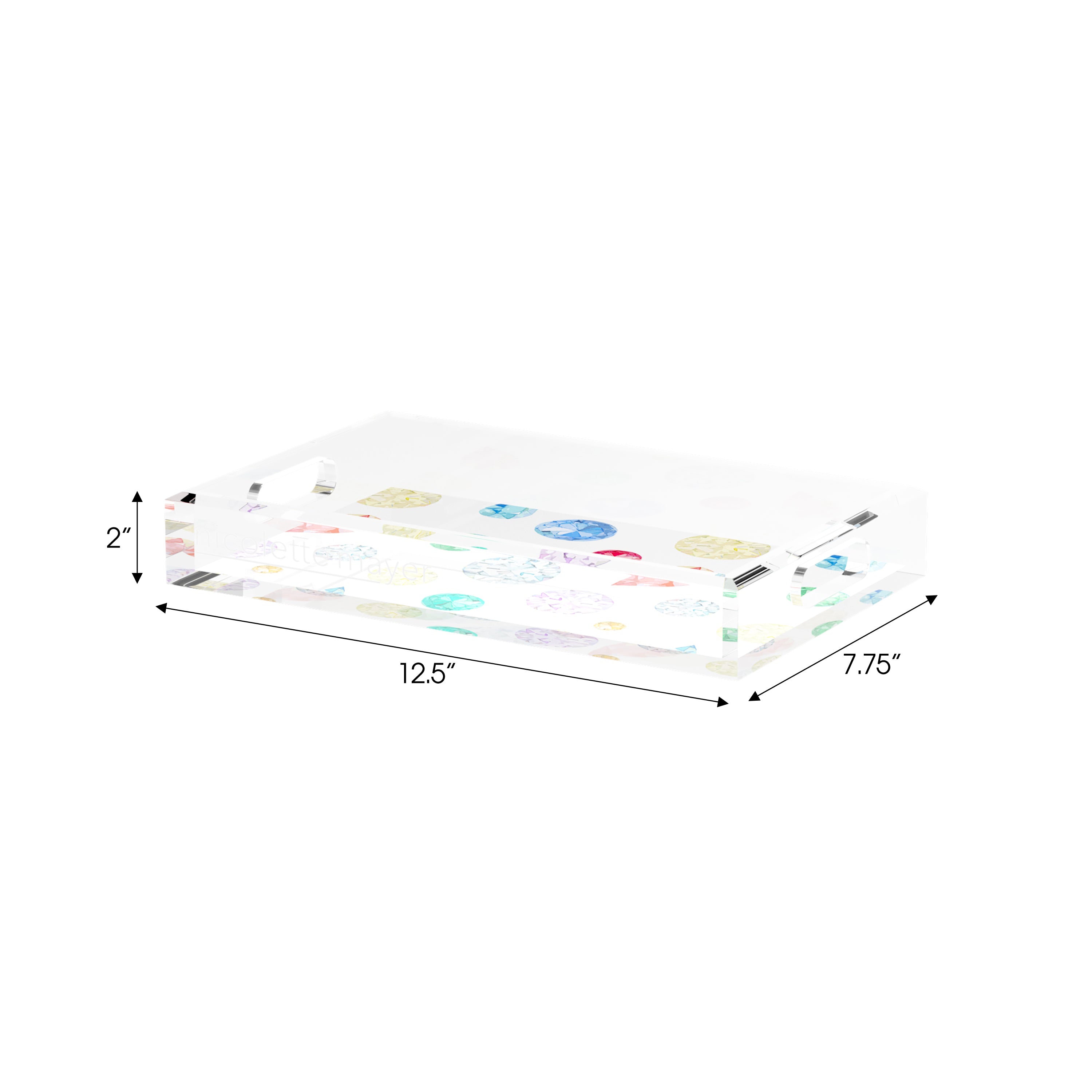 Jewel White 12.5X7.75 Acrylic Tray - nicolettemayer.com