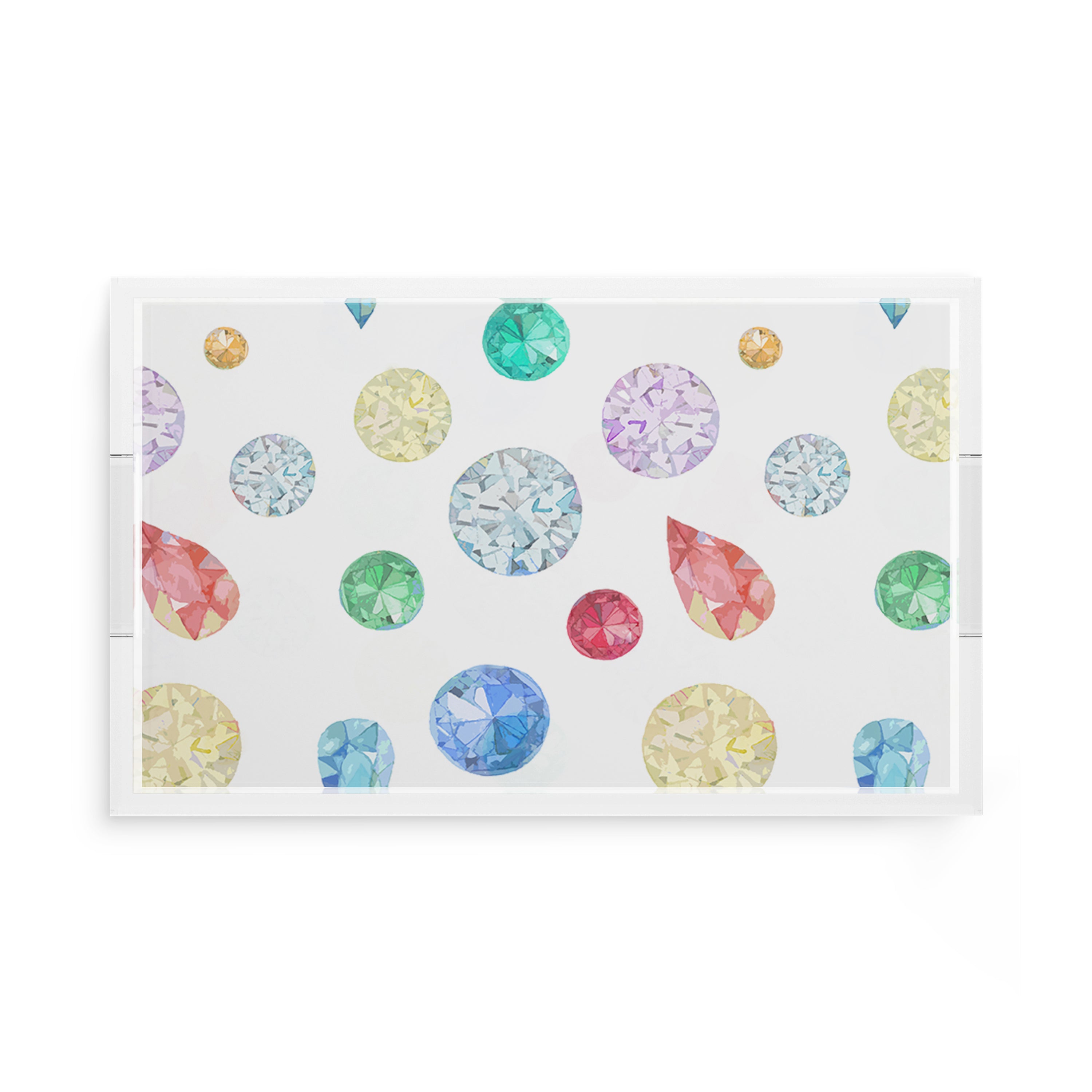 Jewel White 17X10.5 Acrylic Tray - nicolettemayer.com