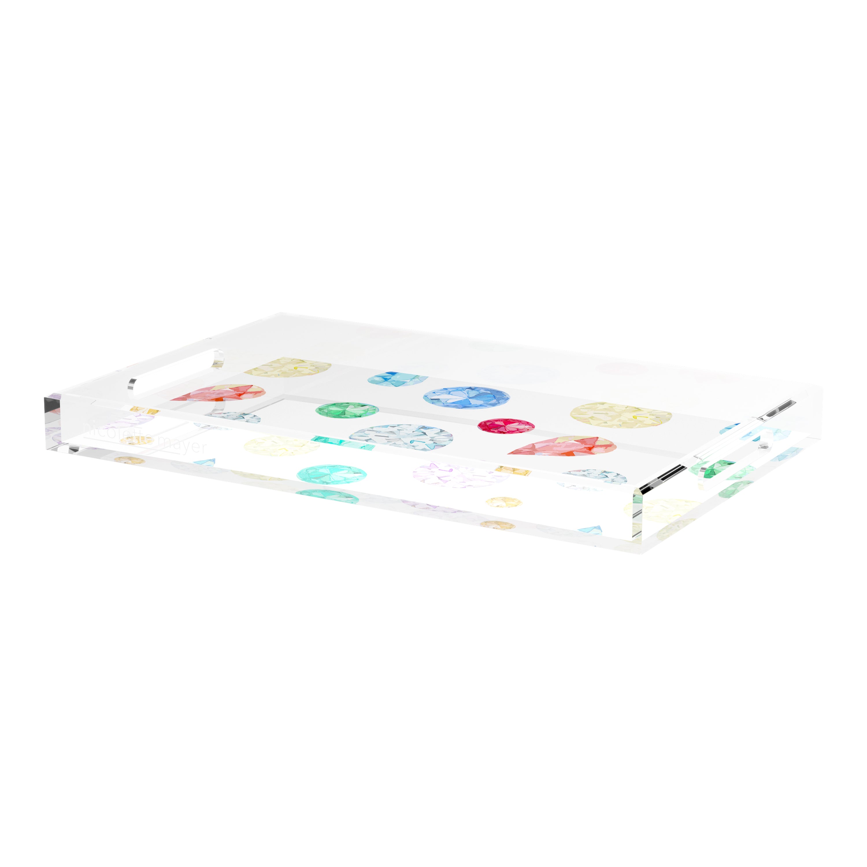 Jewel White 22.5X14.5 Acrylic Tray - nicolettemayer.com