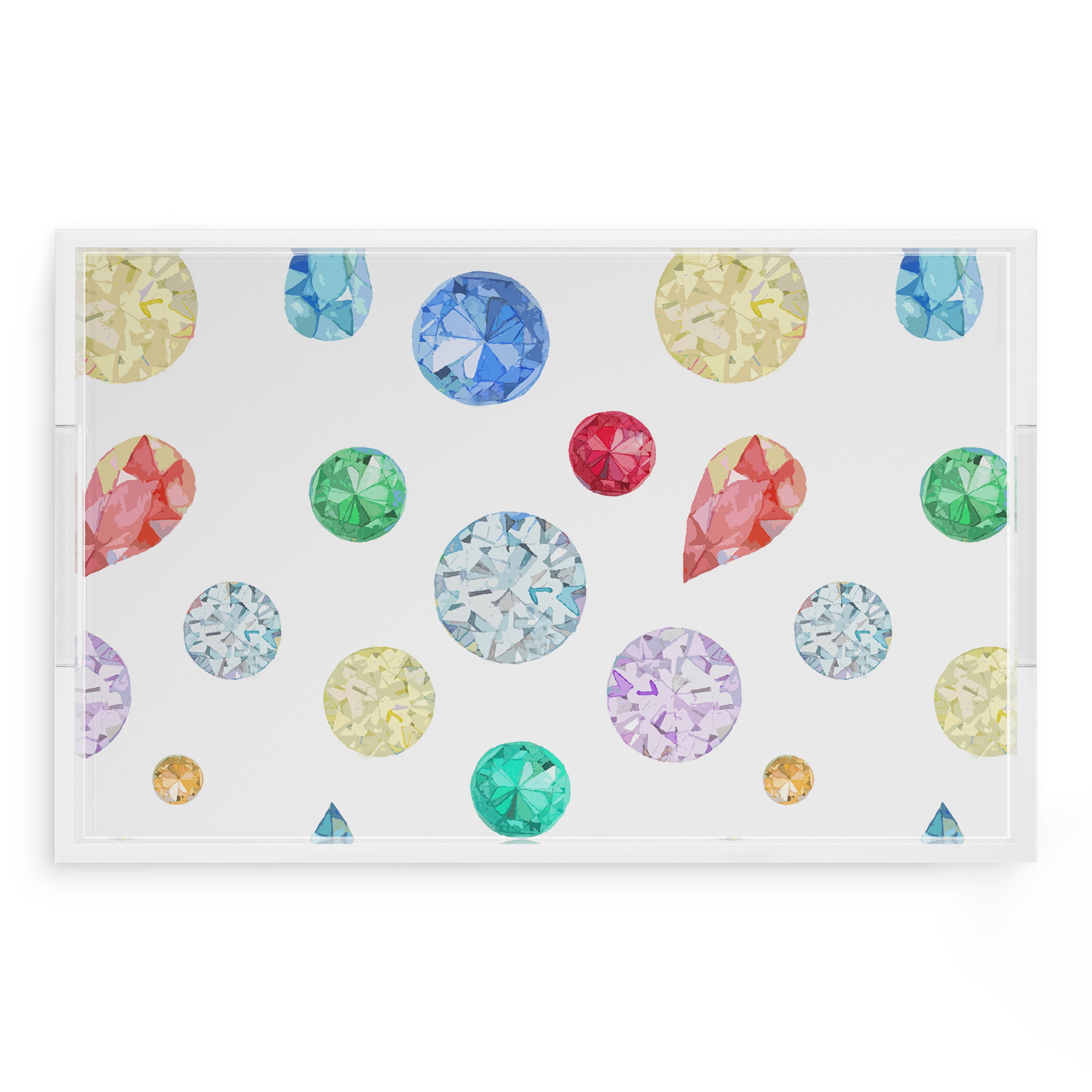 Jewel White 22.5X14.5 Acrylic Tray - nicolettemayer.com