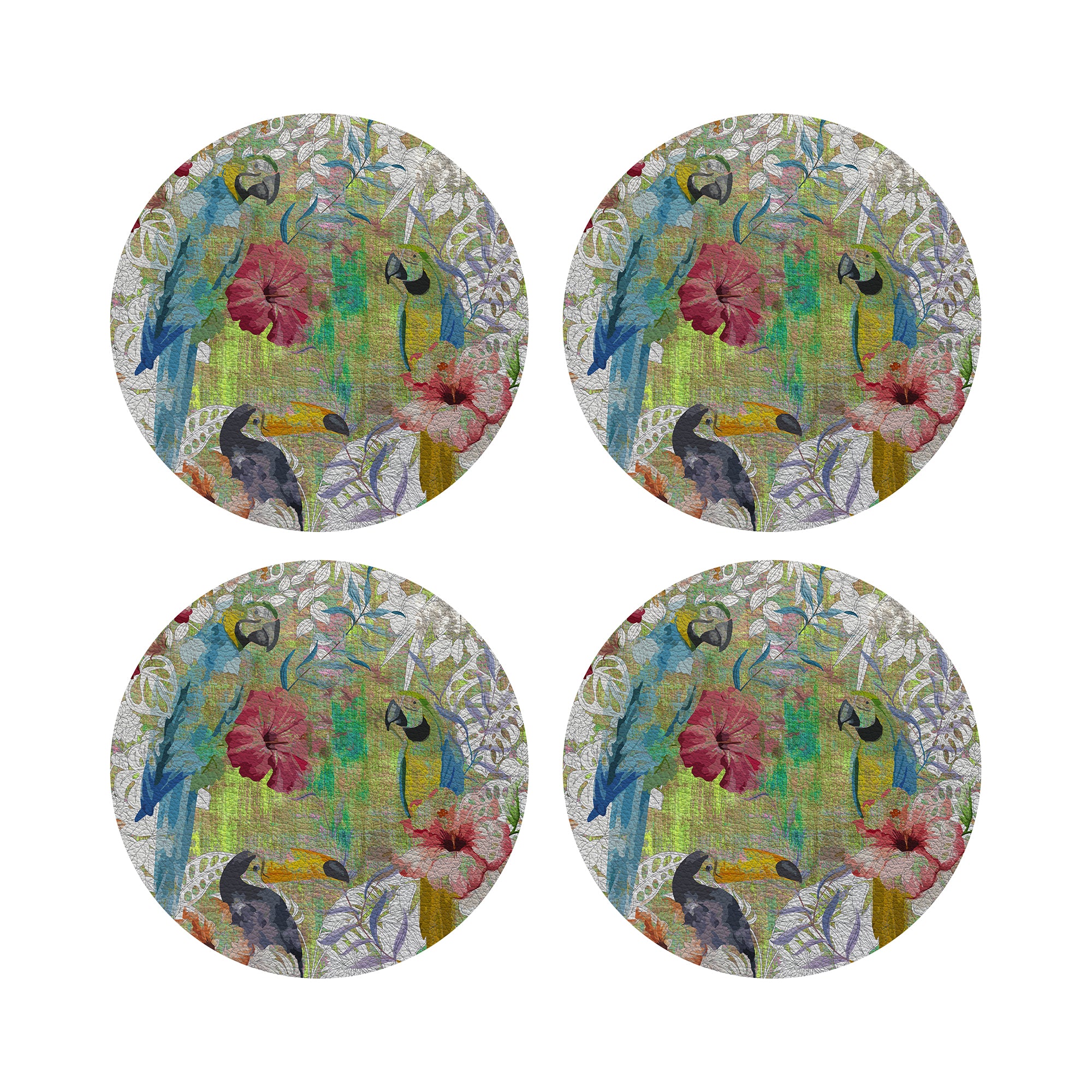 Jungle Love 16" Round Pebble Placemats - nicolettemayer.com