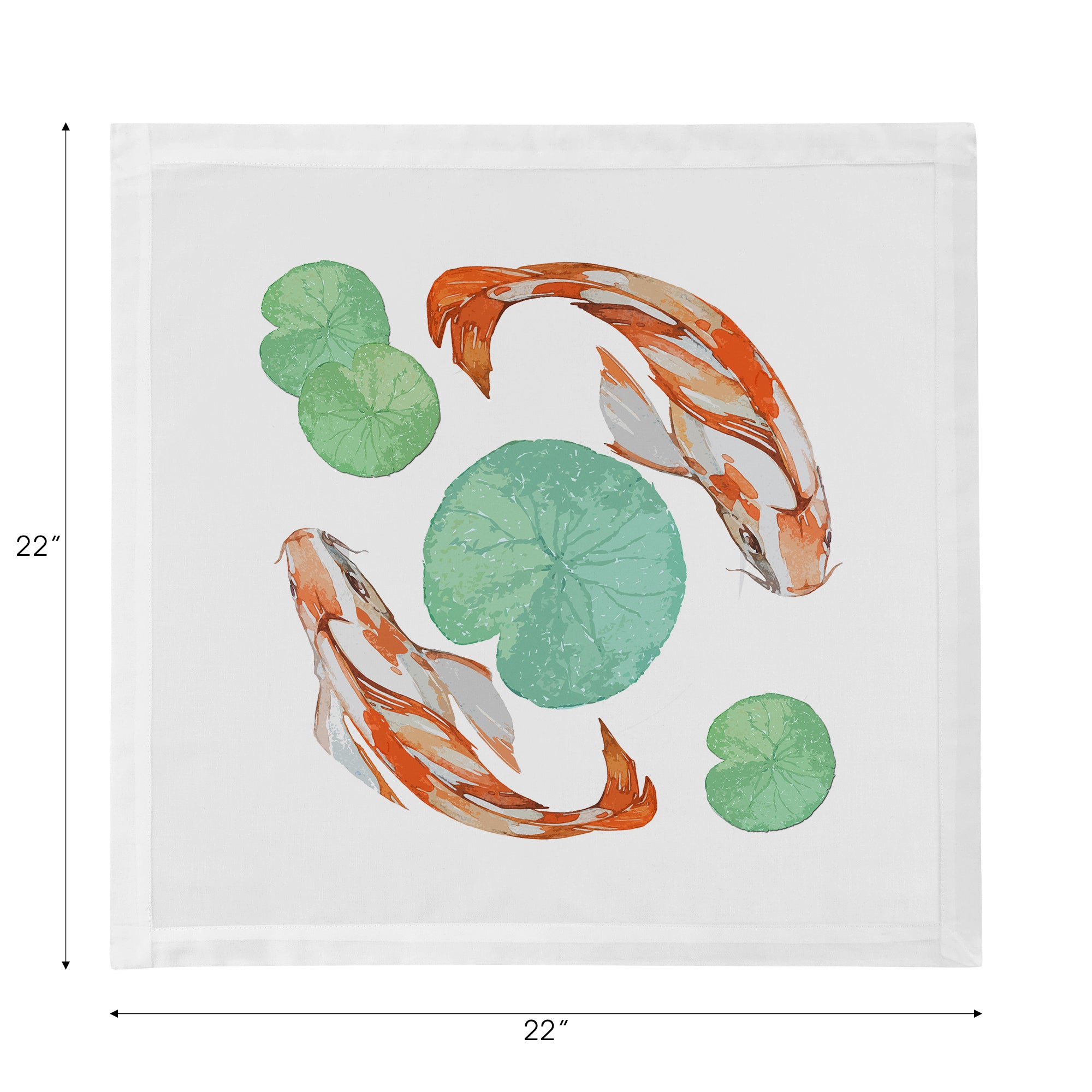 Koi Coral Cotton Sateen Dinner Napkins
