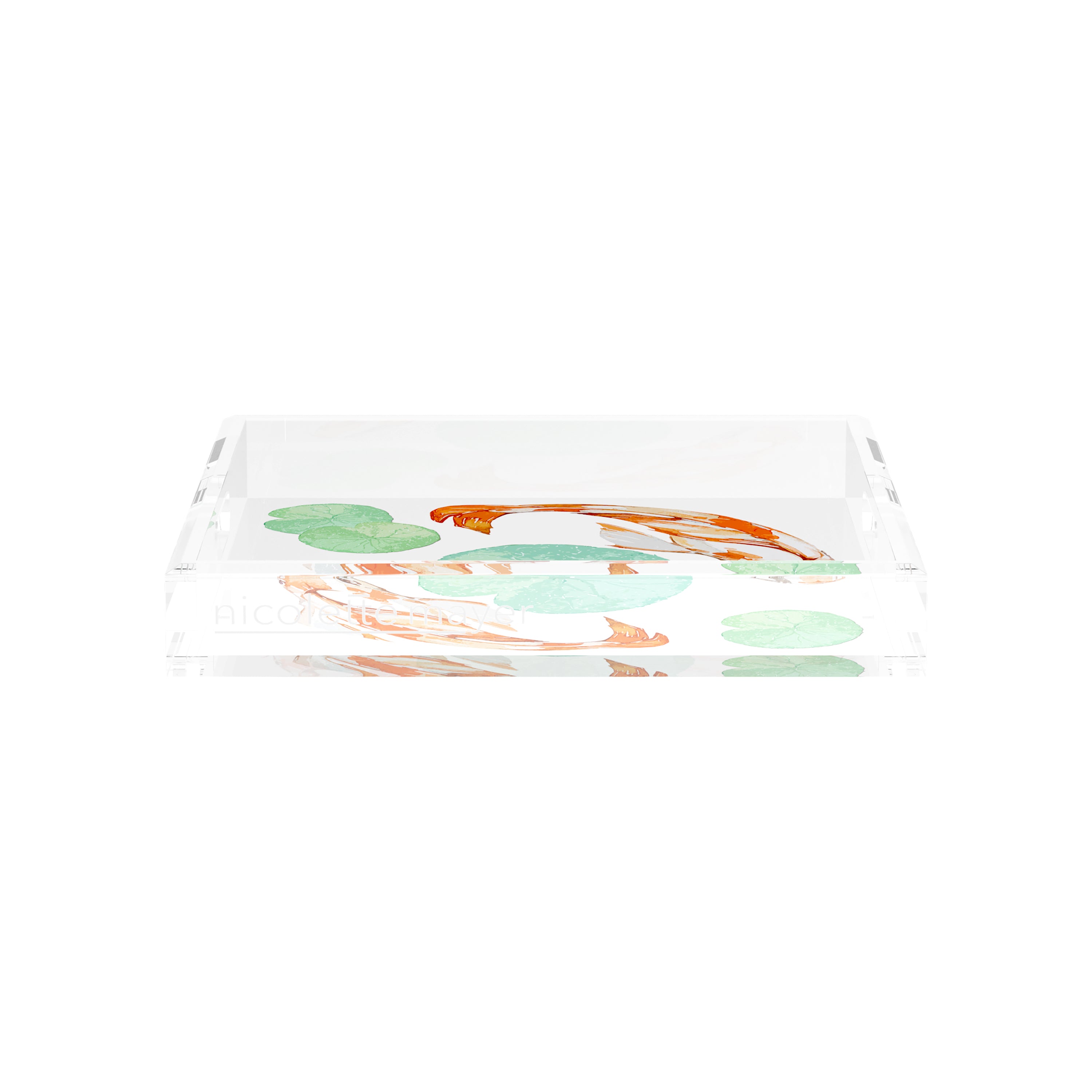 Koi Coral 12X12 Acrylic Tray - nicolettemayer.com