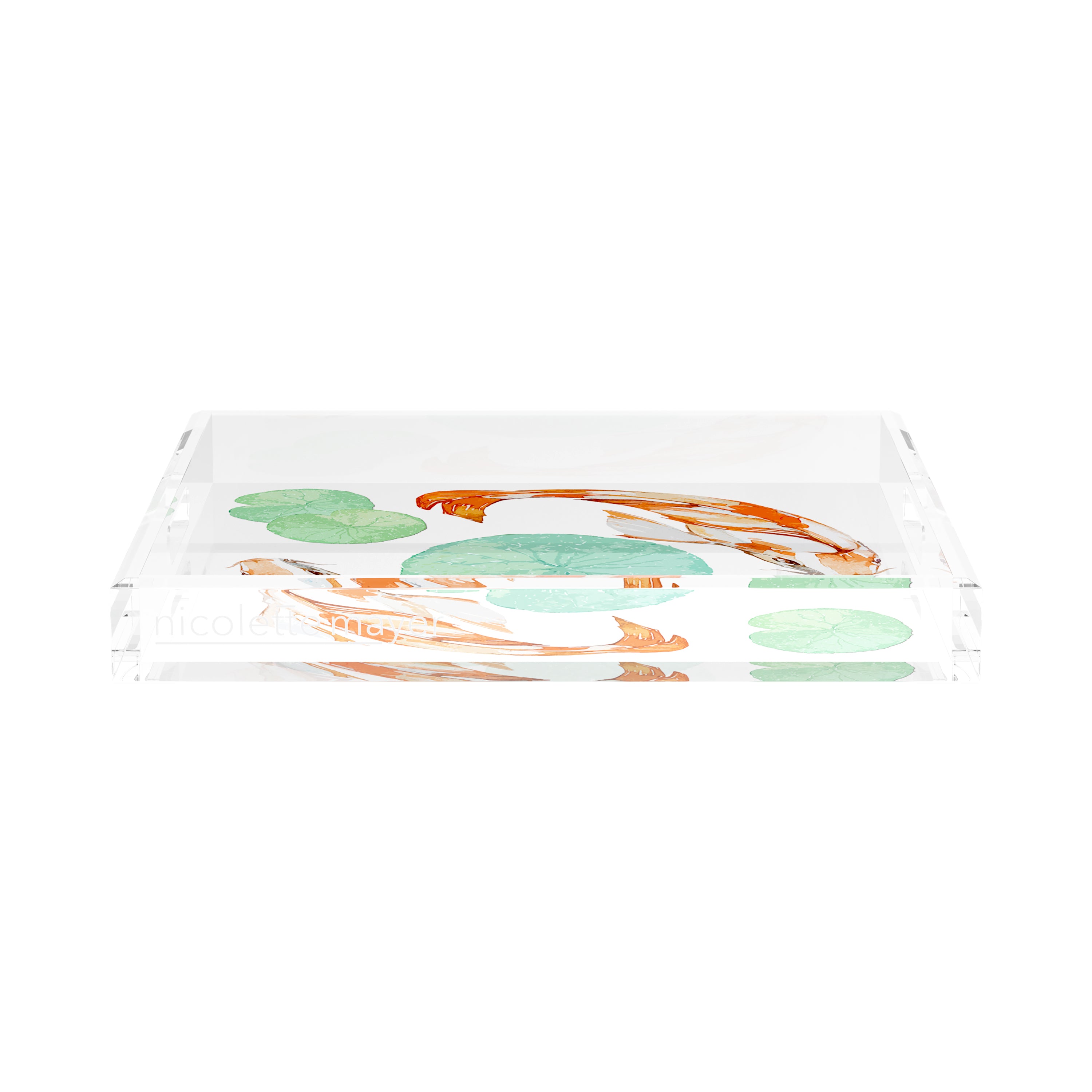 Koi Coral 15X15 Acrylic Tray - nicolettemayer.com