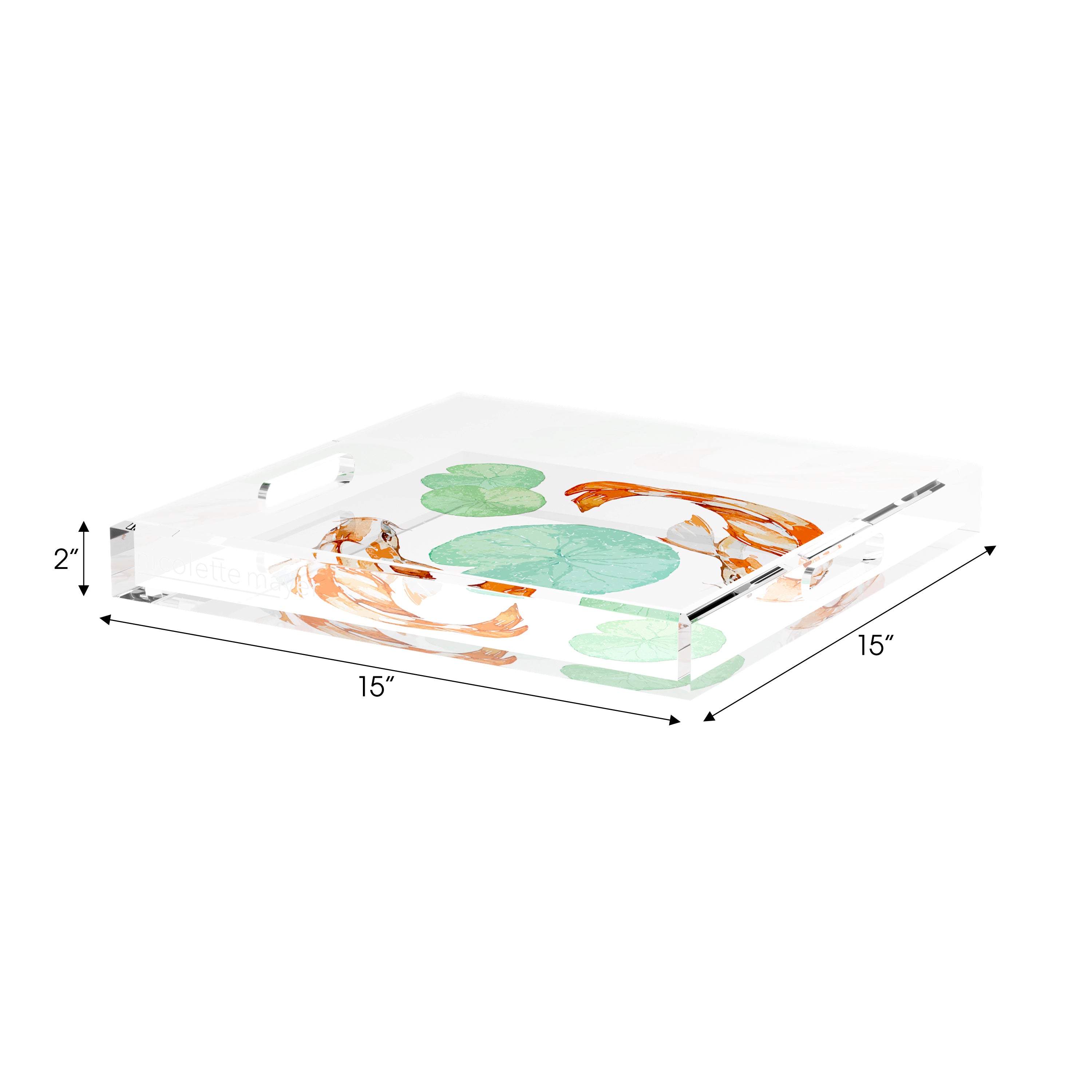 Koi Coral 15X15 Acrylic Tray - nicolettemayer.com