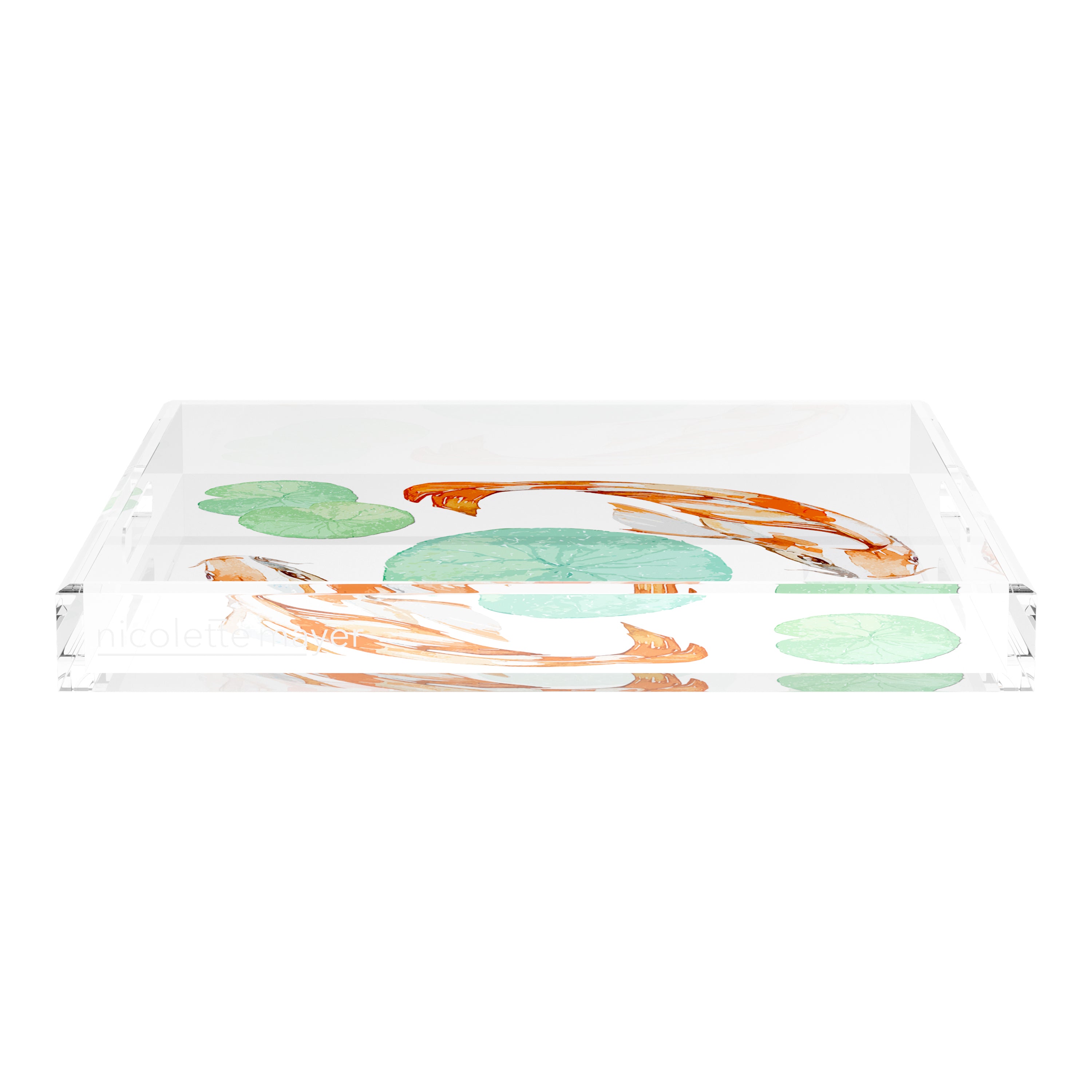 Koi Coral 18X18 Acrylic Tray - nicolettemayer.com