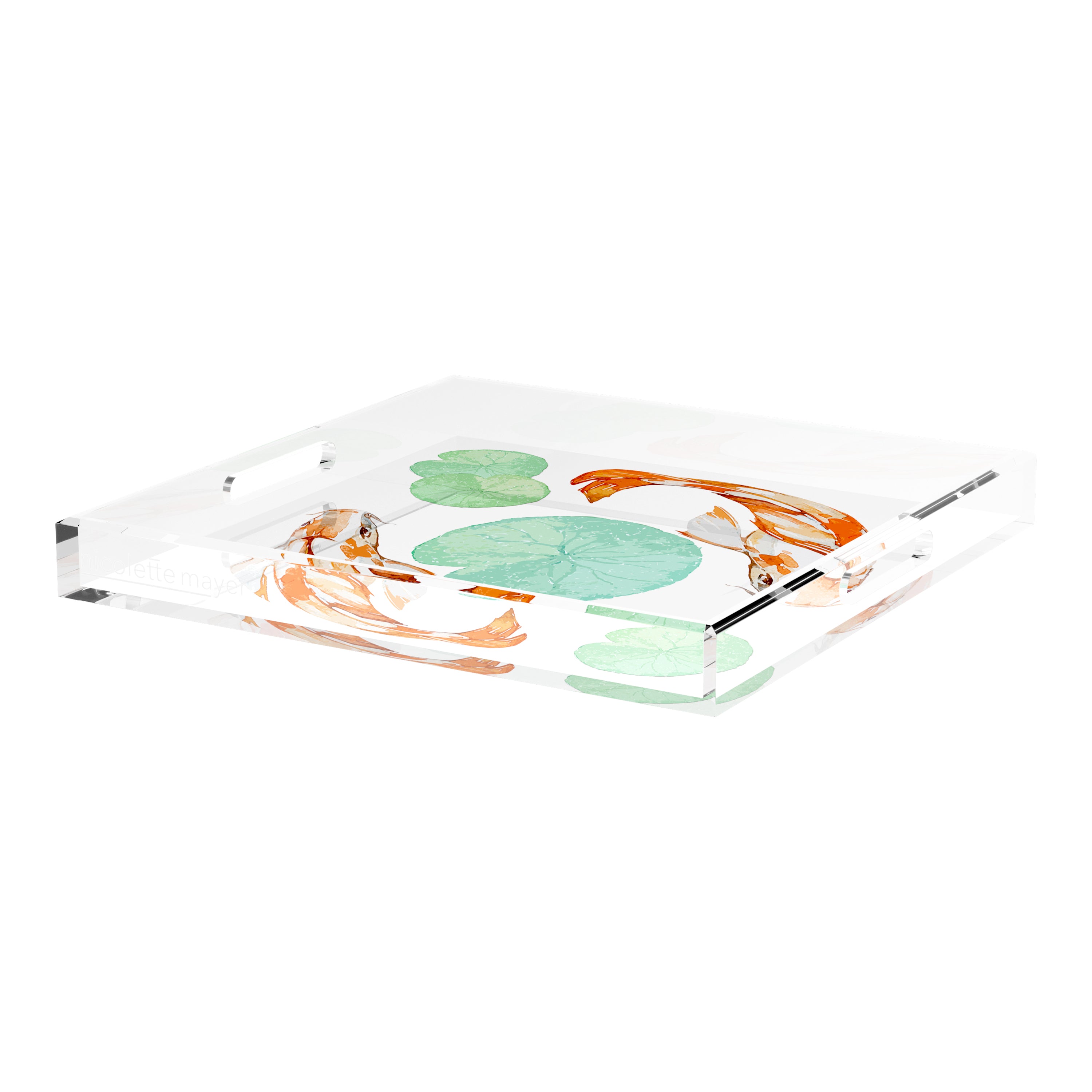 Koi Coral 18X18 Acrylic Tray - nicolettemayer.com