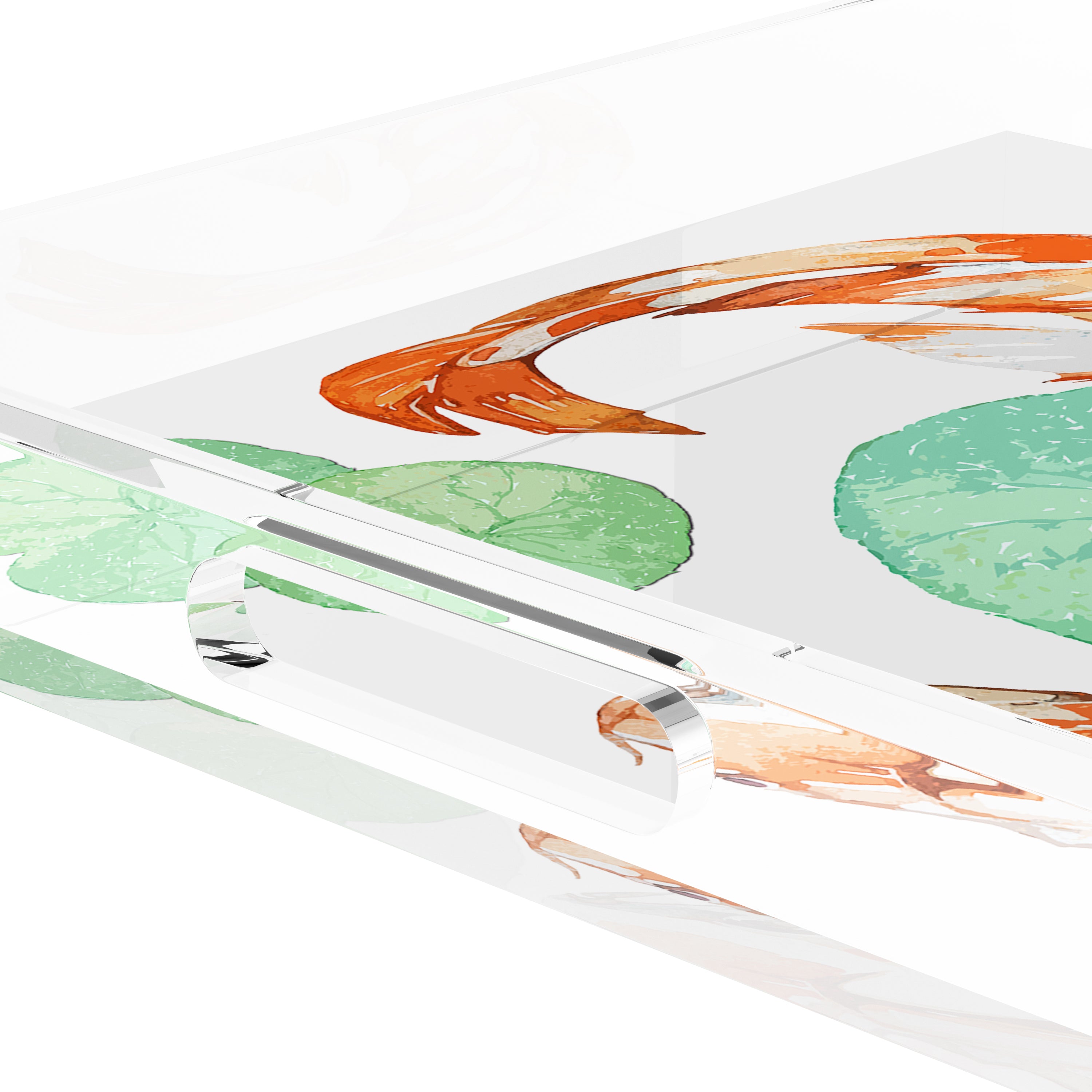 Koi Coral 18X18 Acrylic Tray - nicolettemayer.com