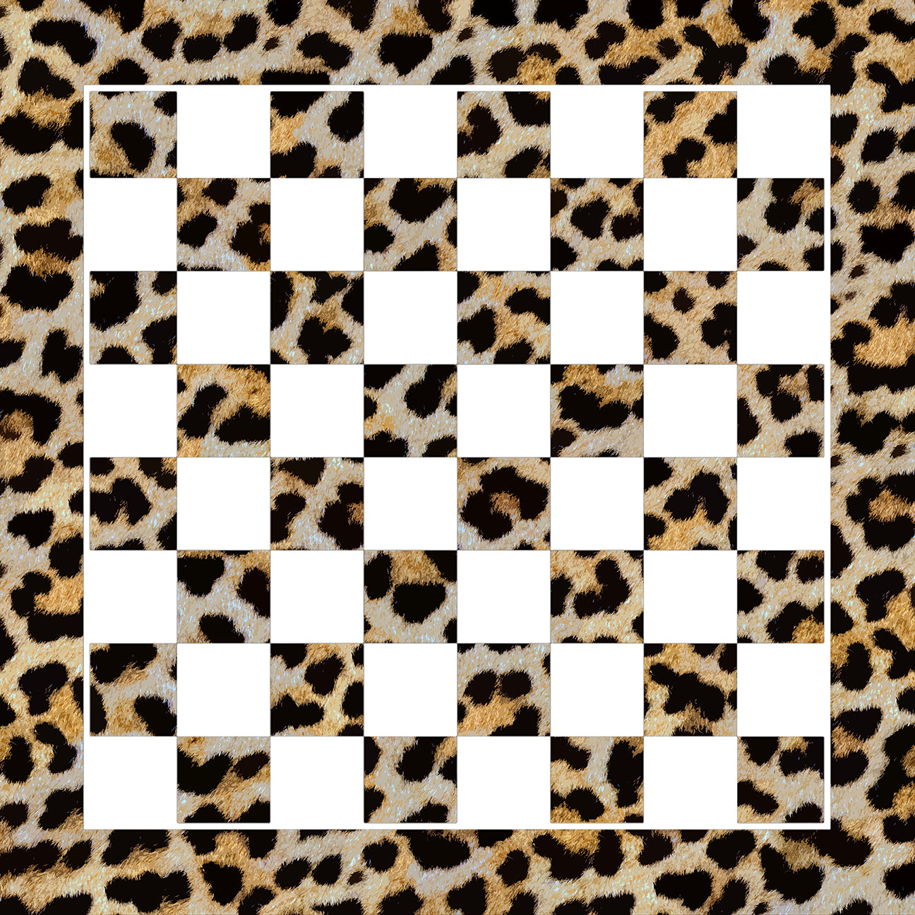 Leopard Skin Natural Acrylic Chess