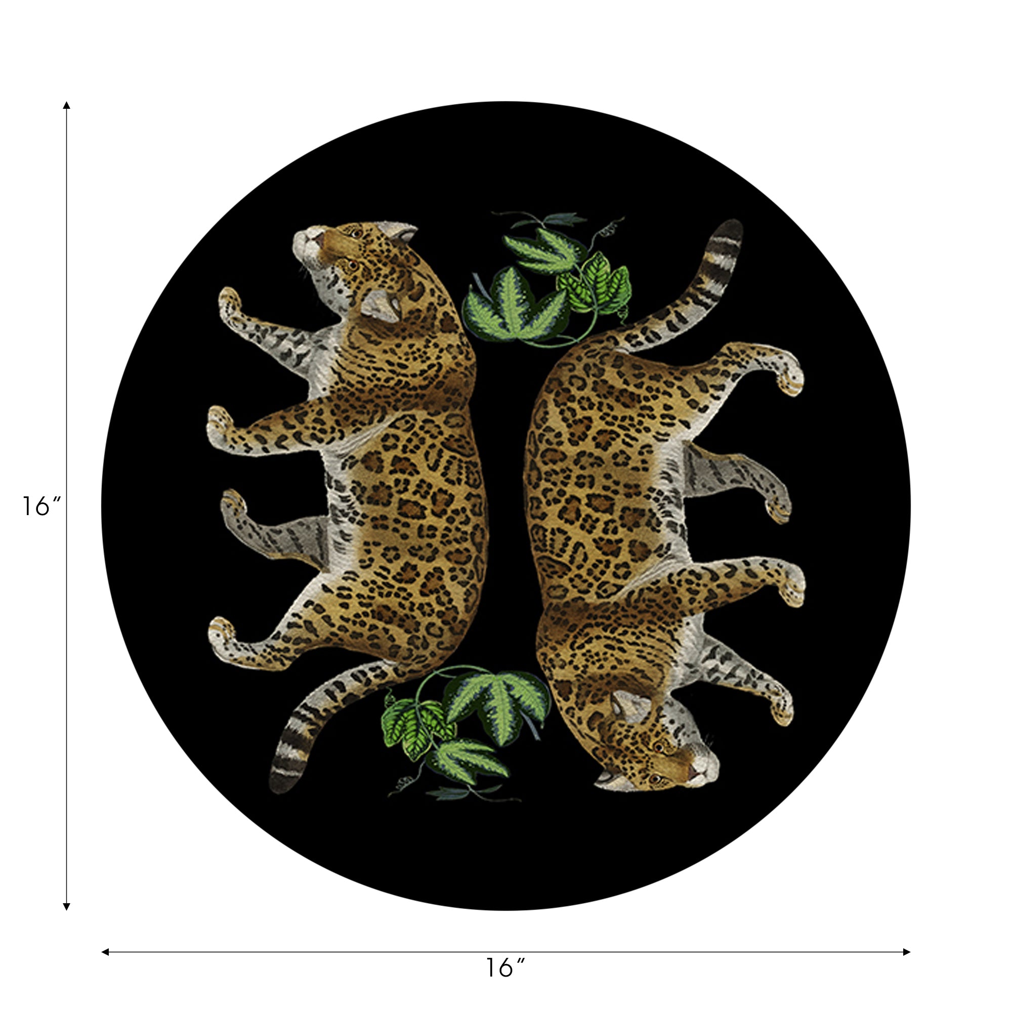 Leopard Seeing Double Black 16" Round Pebble Placemats, Set of 4 - nicolettemayer.com