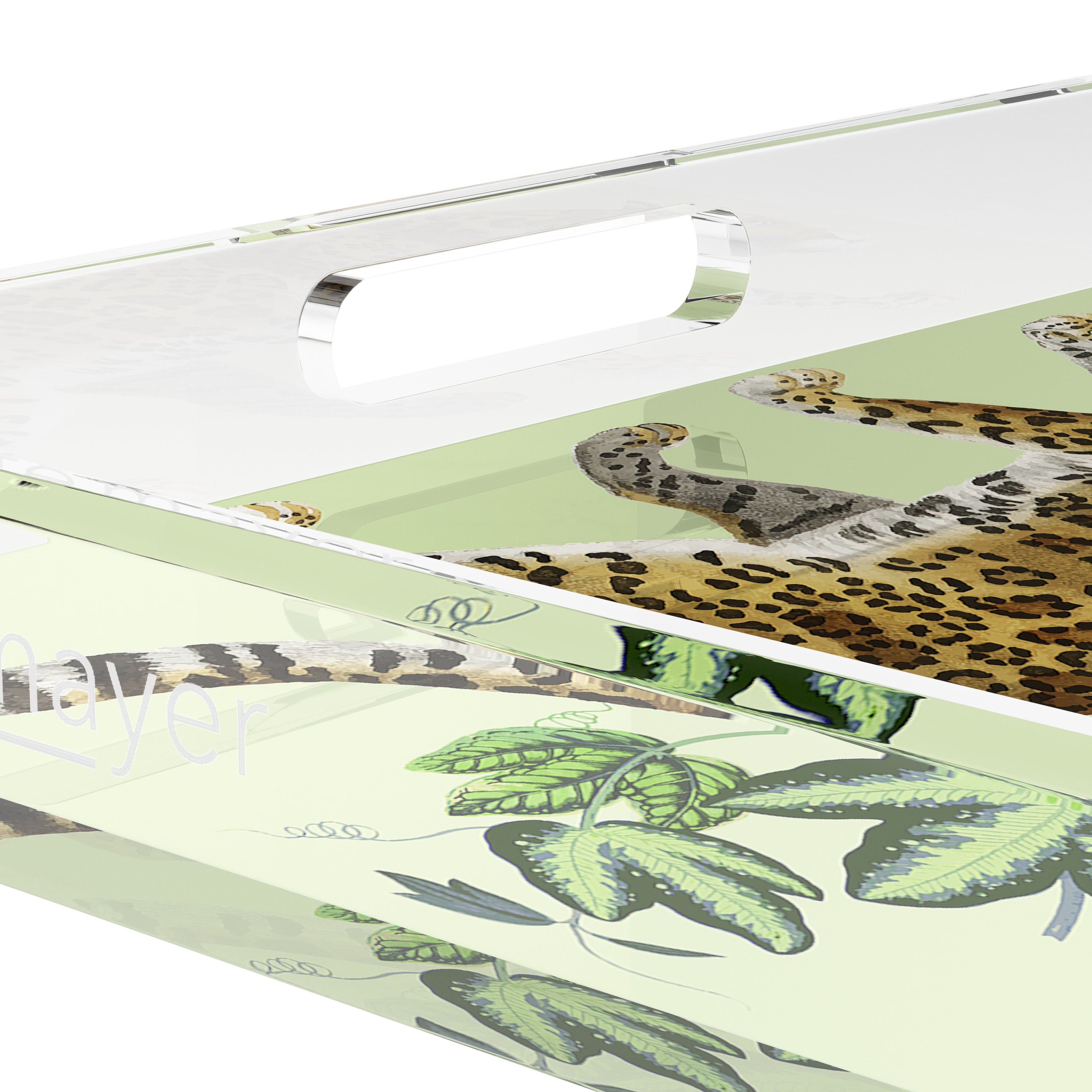 Leopard Seeing Double Avocado 18X18 Acrylic Tray - nicolettemayer.com